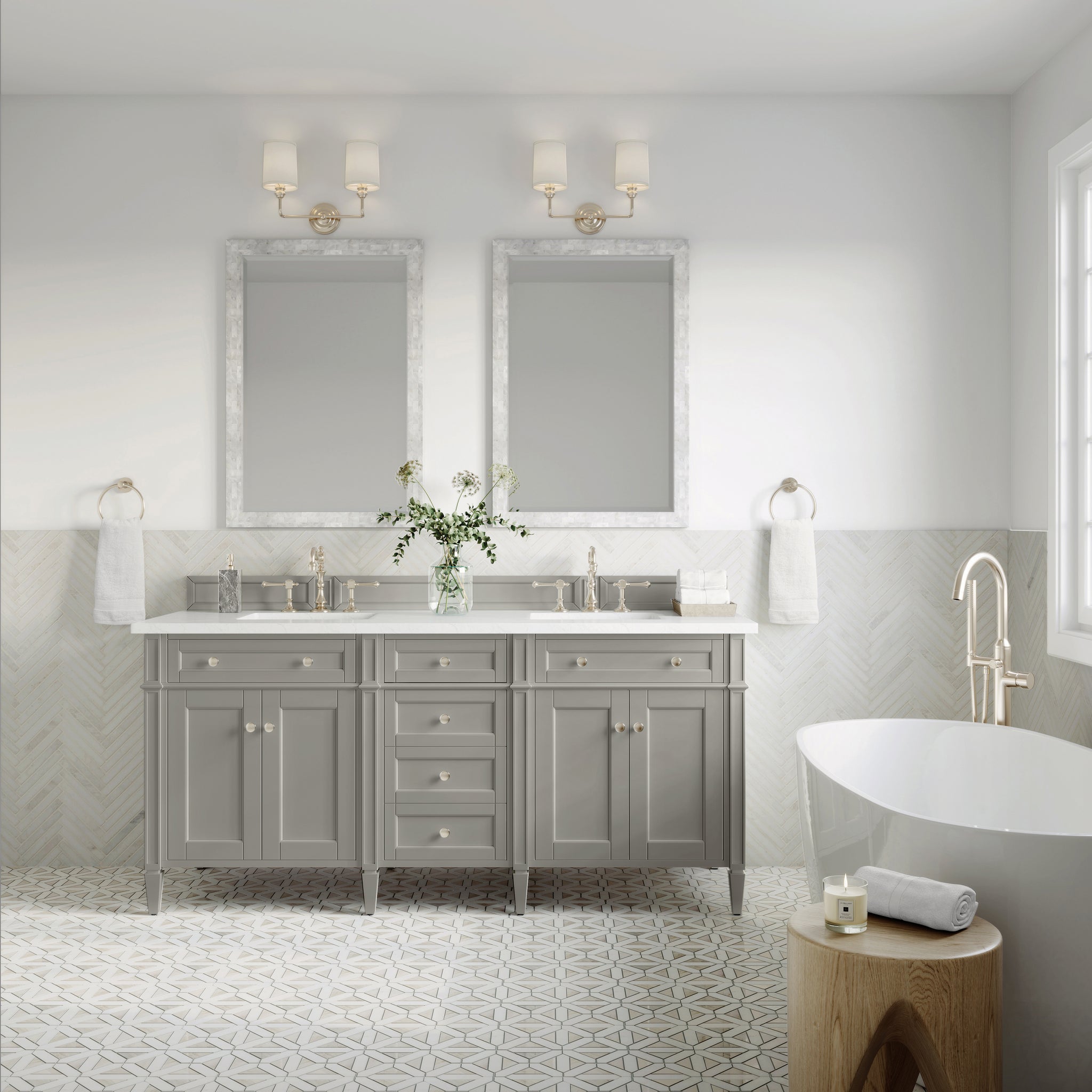 James Martin Brittany 72" Double Bathroom Vanity, Urban Gray, view 30
