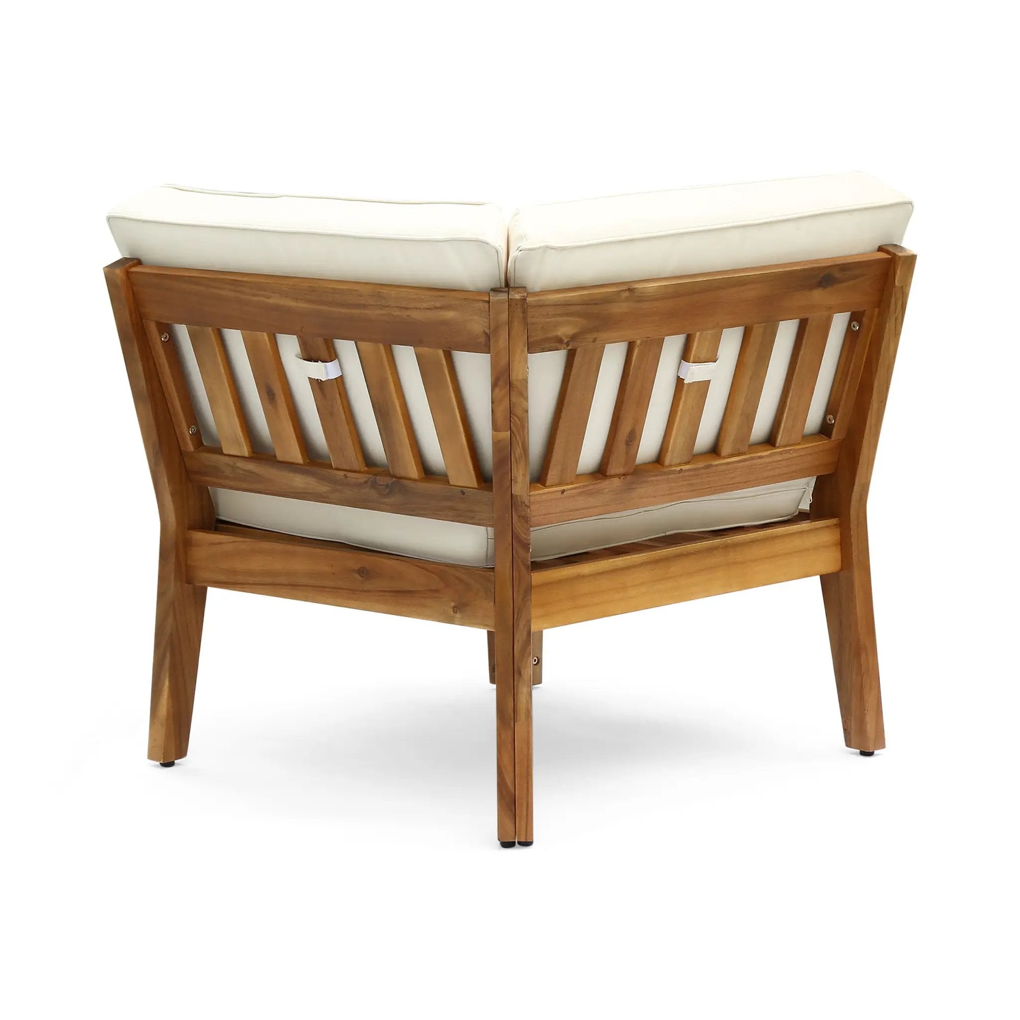Grenada 8 Seater Acacia Wood Sectional Sofa Set, Teak+Beige by HouseOfZazla