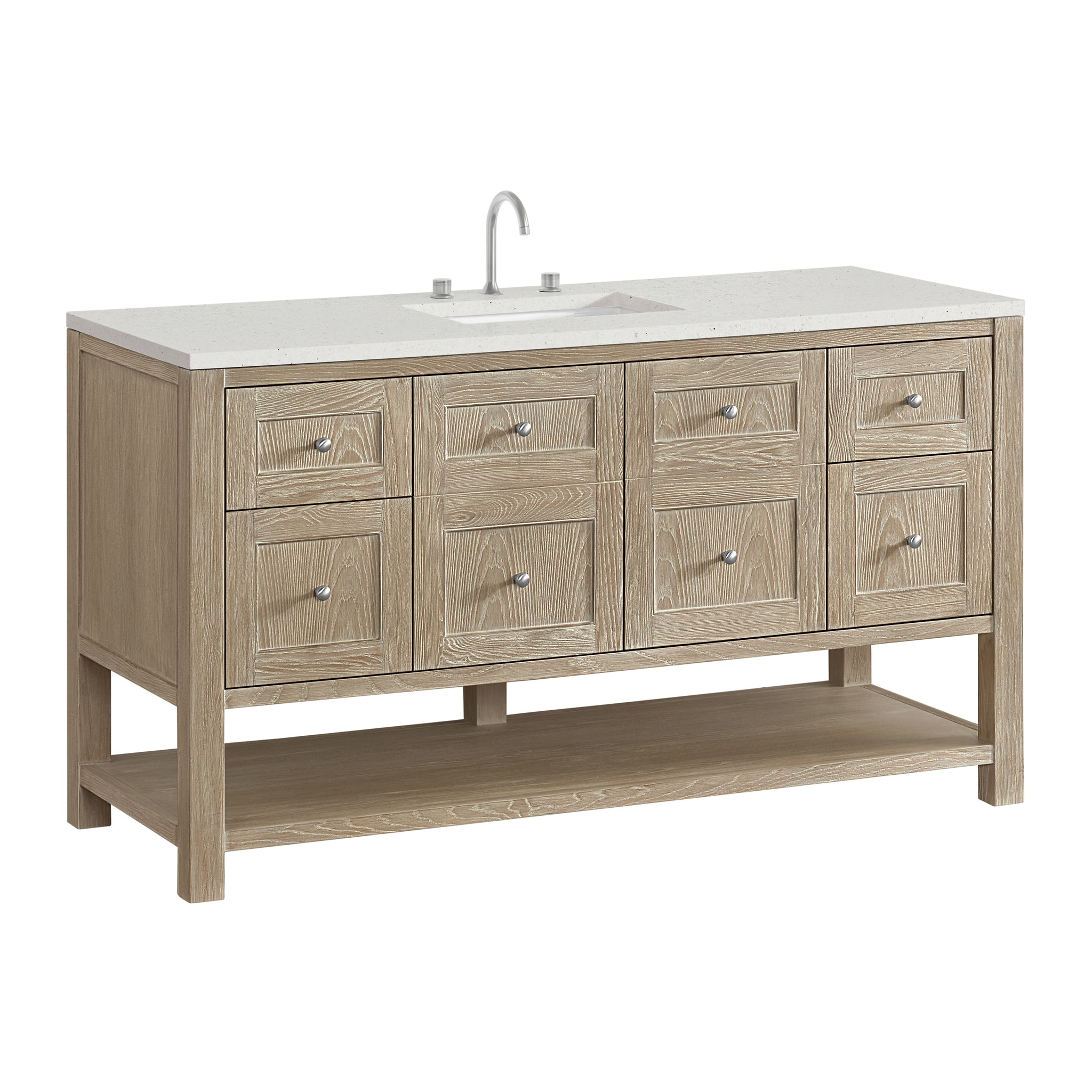 James Martin Breckenridge 60" Single Bathroom Vanity, Whitewashed Oak, view 30