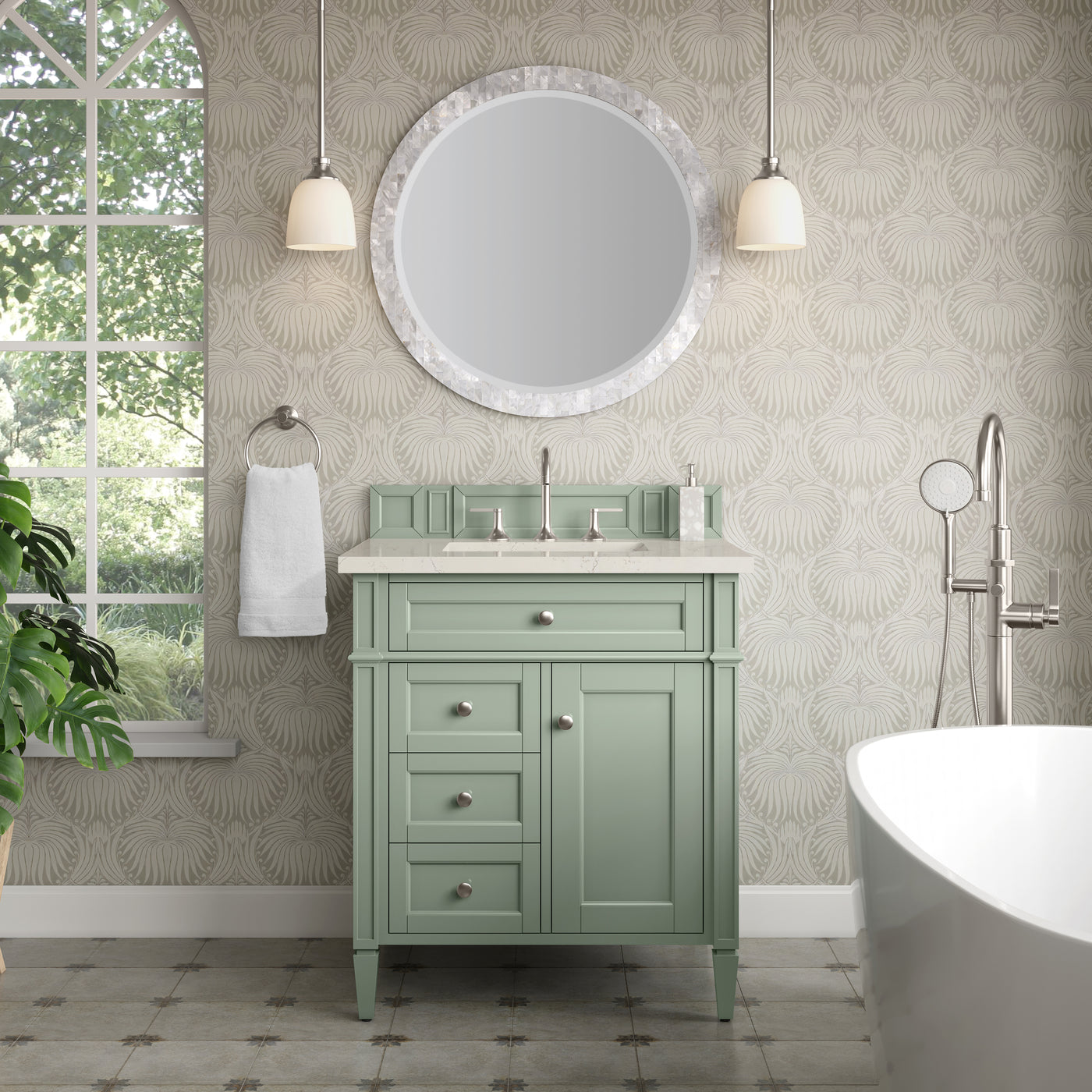 James Martin Brittany 30" Single Bathroom Vanity, Sage Green, view 28