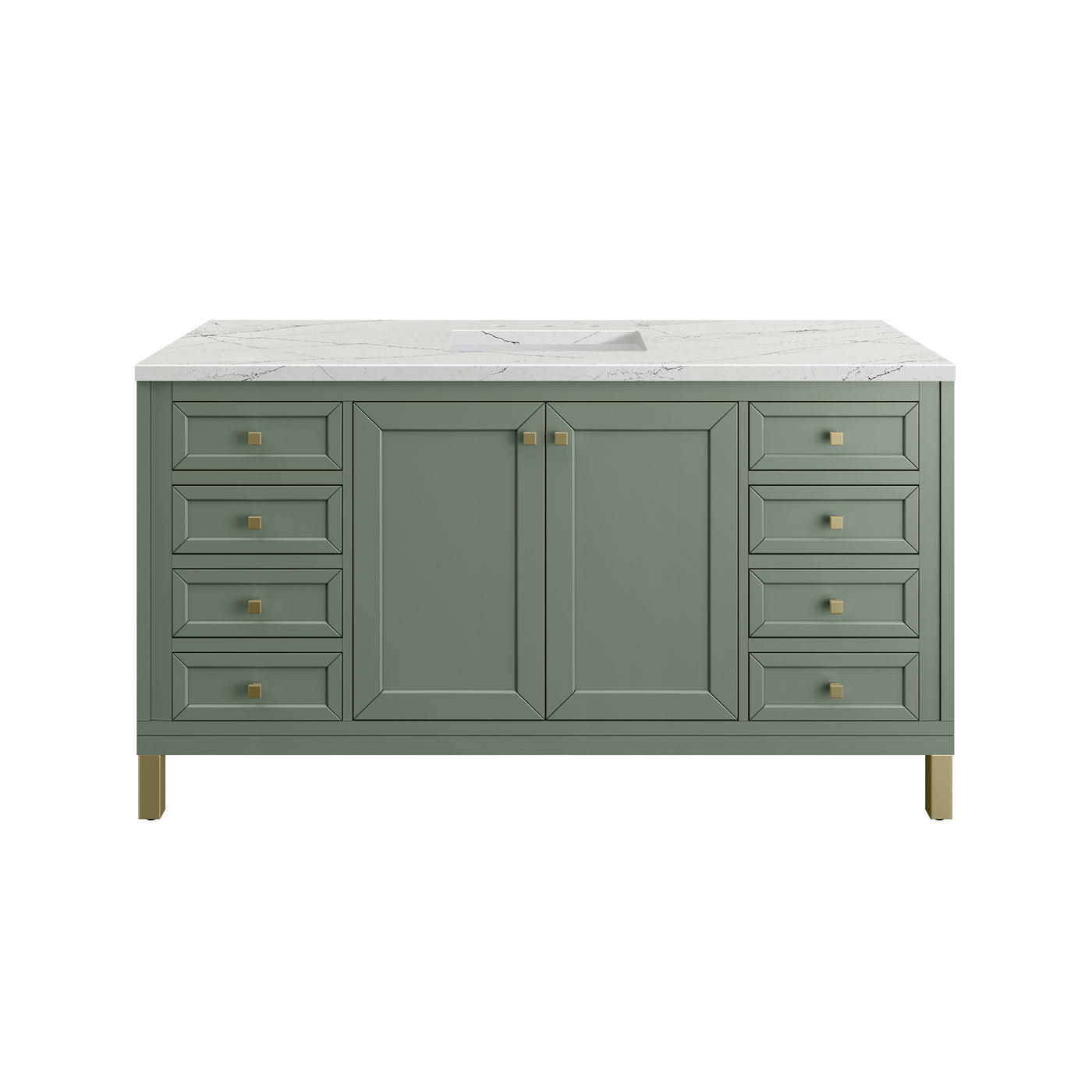 James Martin Chicago 60" Single Bathroom Vanity, Smokey Celadon, view 38