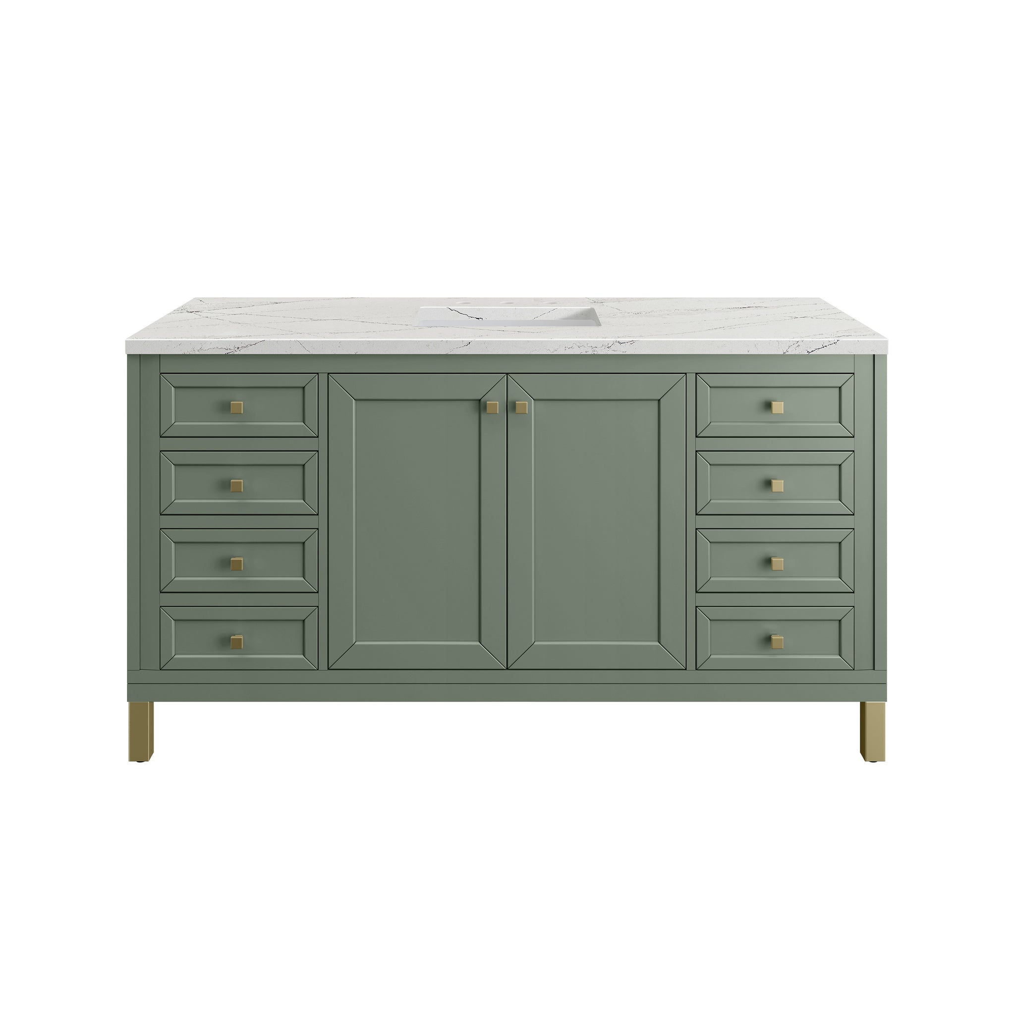 James Martin Chicago 60" Single Bathroom Vanity, Smokey Celadon, view 38