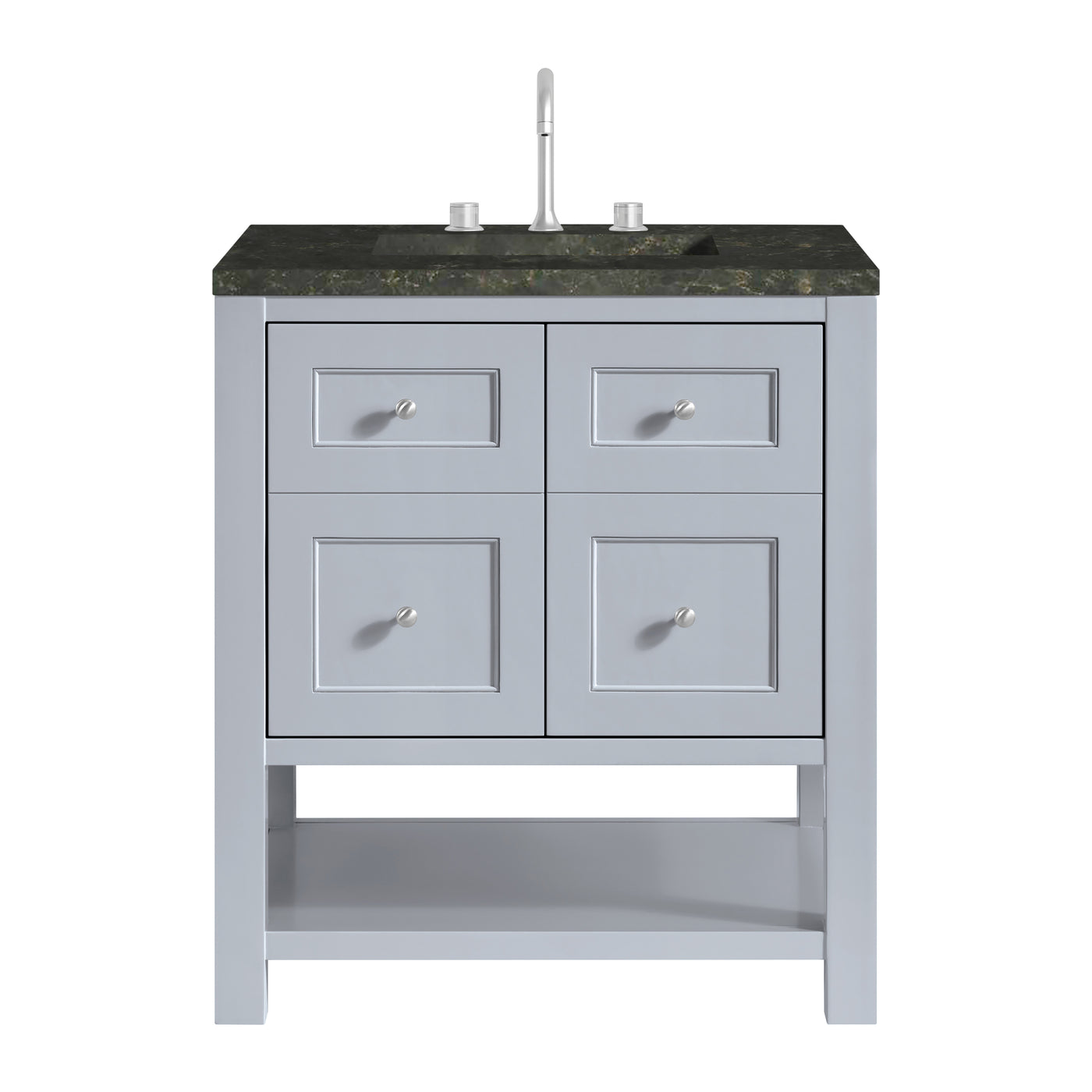 James Martin Breckenridge 30" Single Bathroom Vanity, Serenity Blue with Phantome countertop