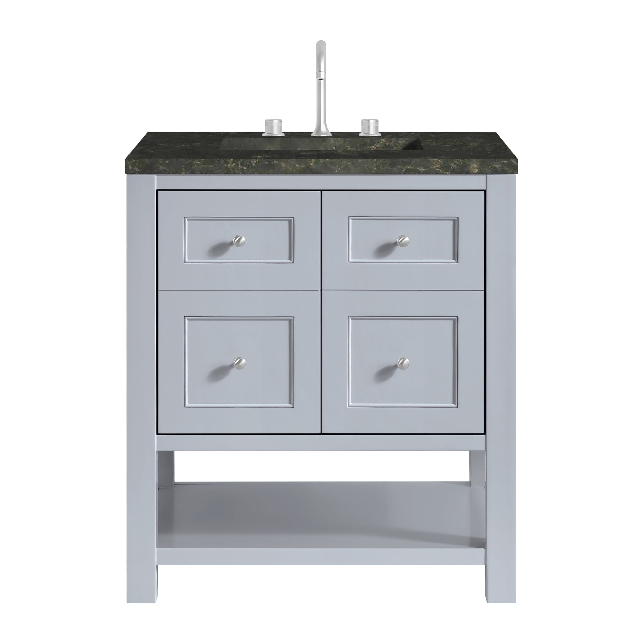 James Martin Breckenridge 30" Single Bathroom Vanity, Serenity Blue with Phantome countertop