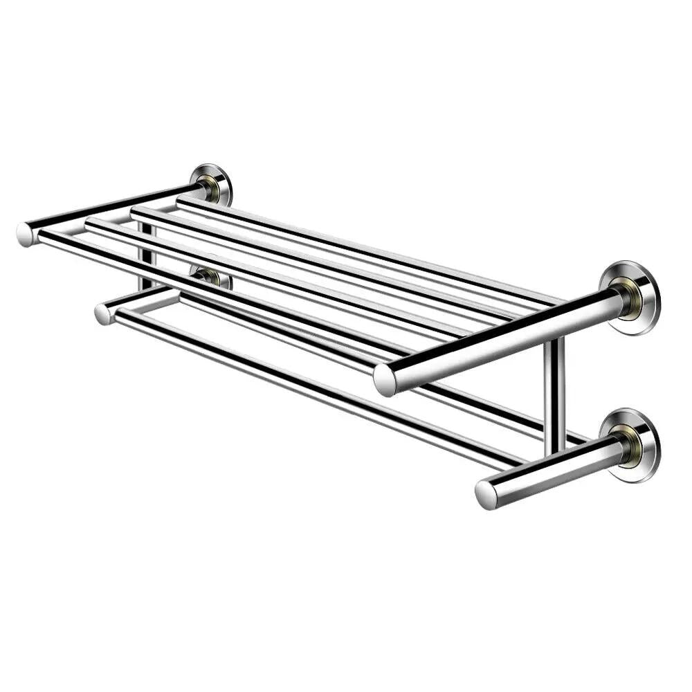 24 Inch Wall Mounted Stainless Steel Towel Storage Rack with 2 Storage Tier by DirectDeals