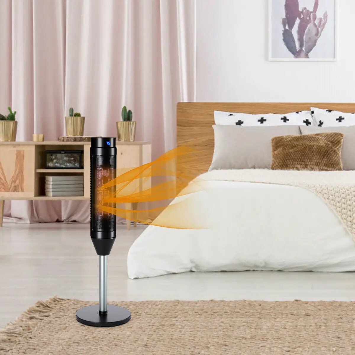 1500W Portable Pedestal Heater w/ Timer Remote Control by DirectDeals