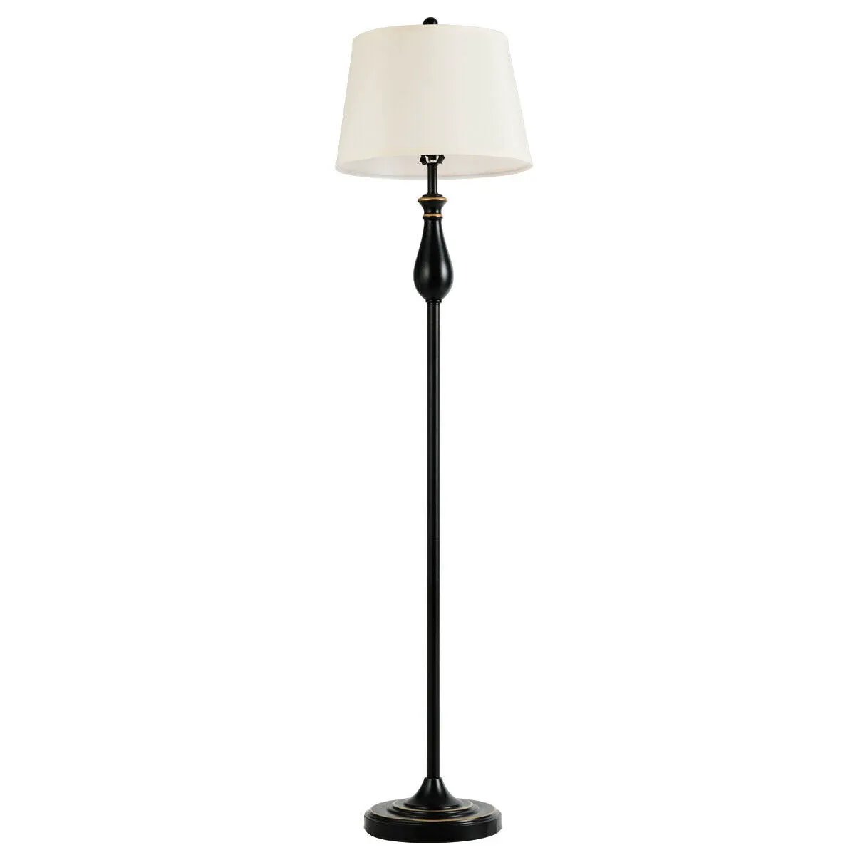 3 Pieces Brushed Nickel Lamp Set-Black by DirectDeals