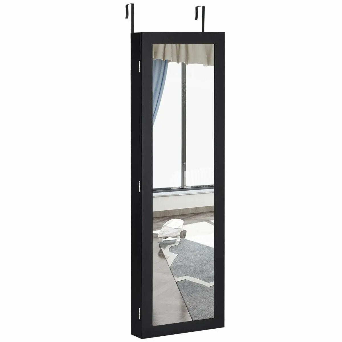 Full Length Mirror Jewelry Cabinet with Ring Slots and Necklace Hooks, photo 8 of 10