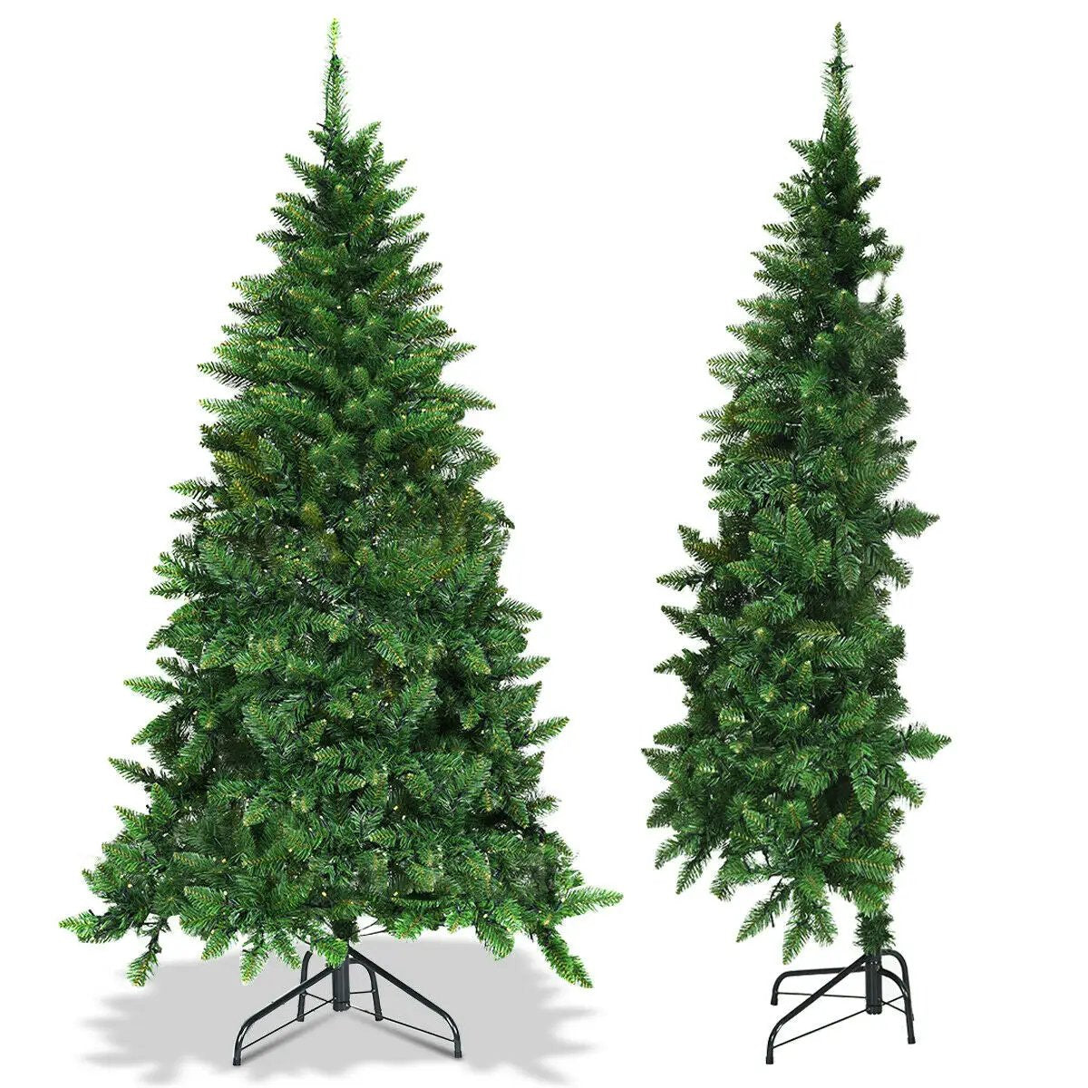 Pre-Lit Artificial Half National Christmas Tree with 8 Flash Modes by DirectDeals