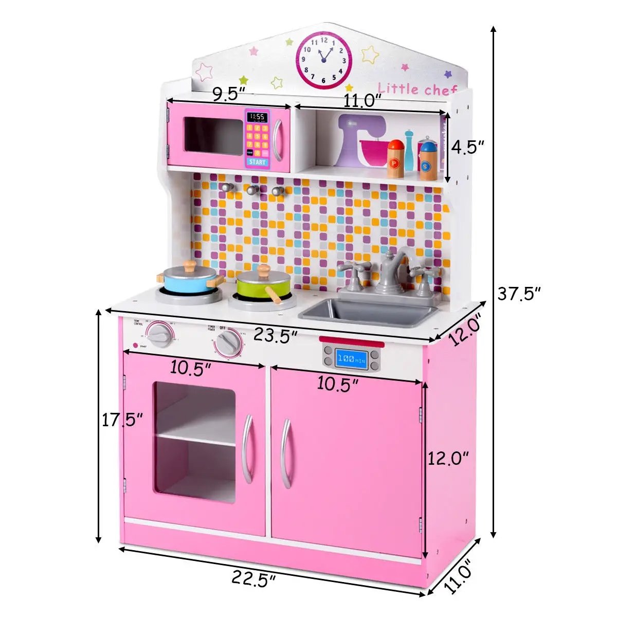 Kids Wooden Pretend Cooking Playset Cookware by DirectDeals