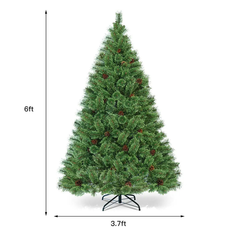 6 Feet Pre-Lit PVC Artificial Carolina Pine Tree with LED Lights by DirectDeals