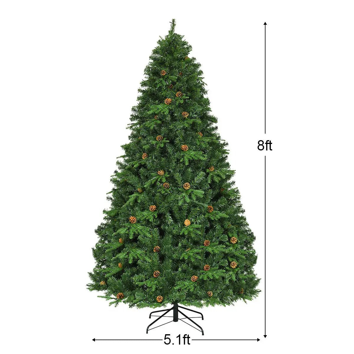 7.5 ft Artificial Christmas Tree with LED Lights and Pine Cones, photo 5 of 10