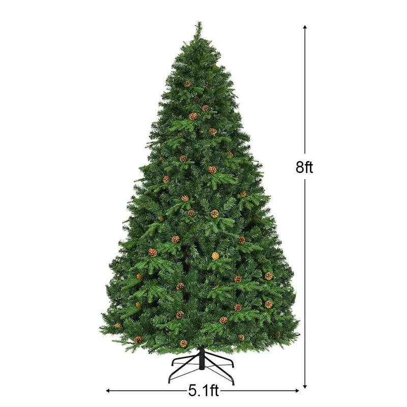 7.5 ft Artificial Christmas Tree with LED Lights and Pine Cones by DirectDeals