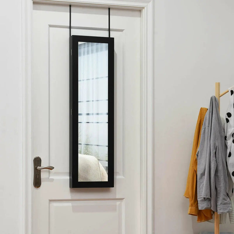Full Length Mirror Jewelry Cabinet with Ring Slots and Necklace Hooks by DirectDeals