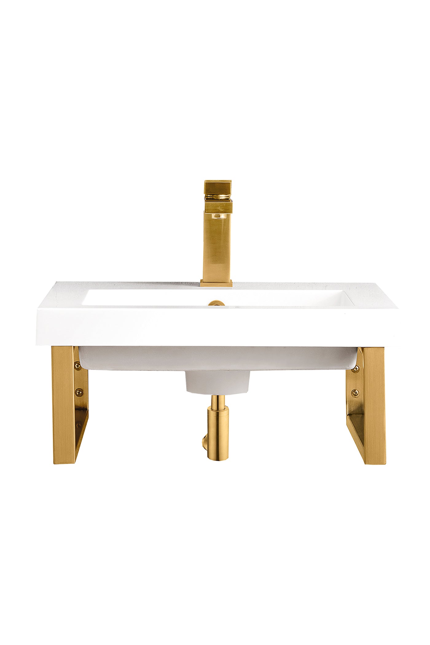 James Martin Boston 15.25" Floating Wall Bracket, Radiant Gold, cabinet without a countertop