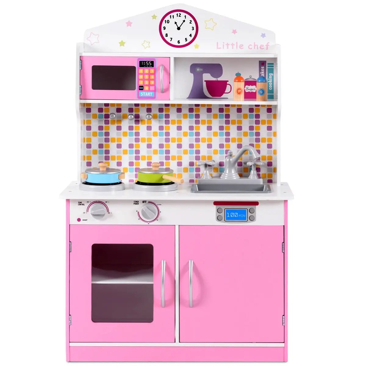 Kids Wooden Pretend Cooking Playset Cookware by DirectDeals