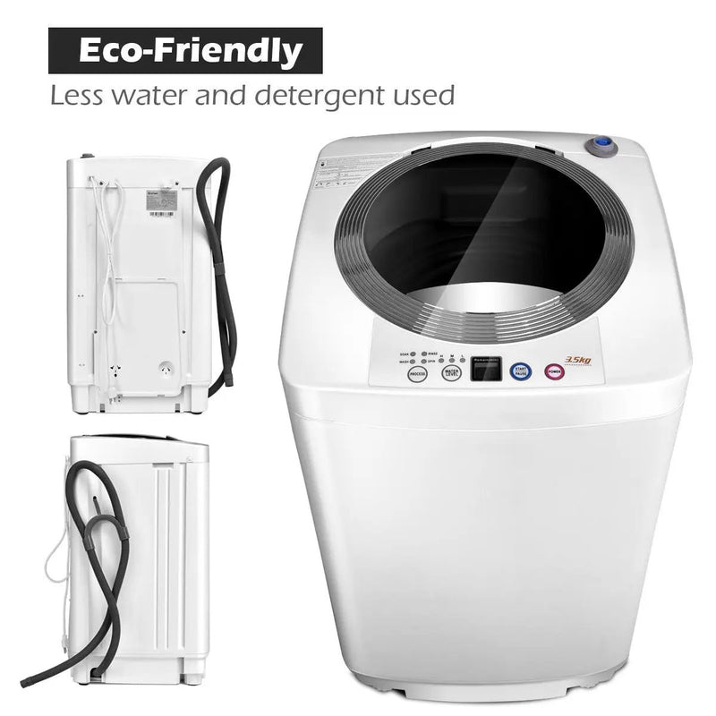 Portable 7.7 lbs Automatic Laundry Washing Machine with Drain Pump by DirectDeals
