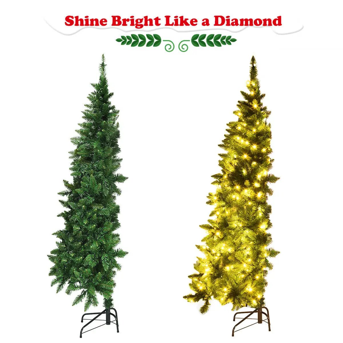 Pre-Lit Artificial Half National Christmas Tree with 8 Flash Modes, photo 6 of 16