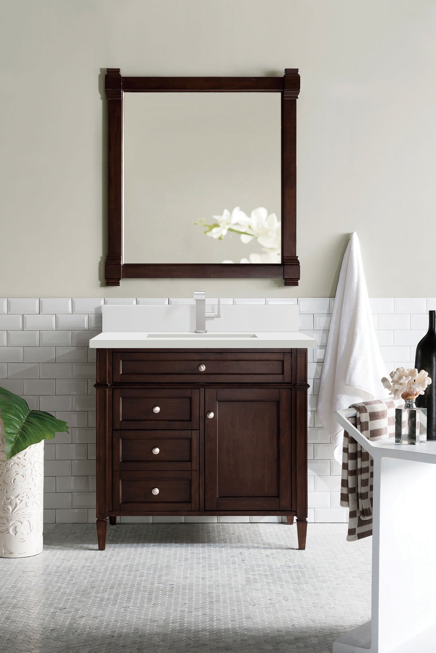 James Martin Brittany 36" Single Bathroom Vanity, Burnished Mahogany, view 32