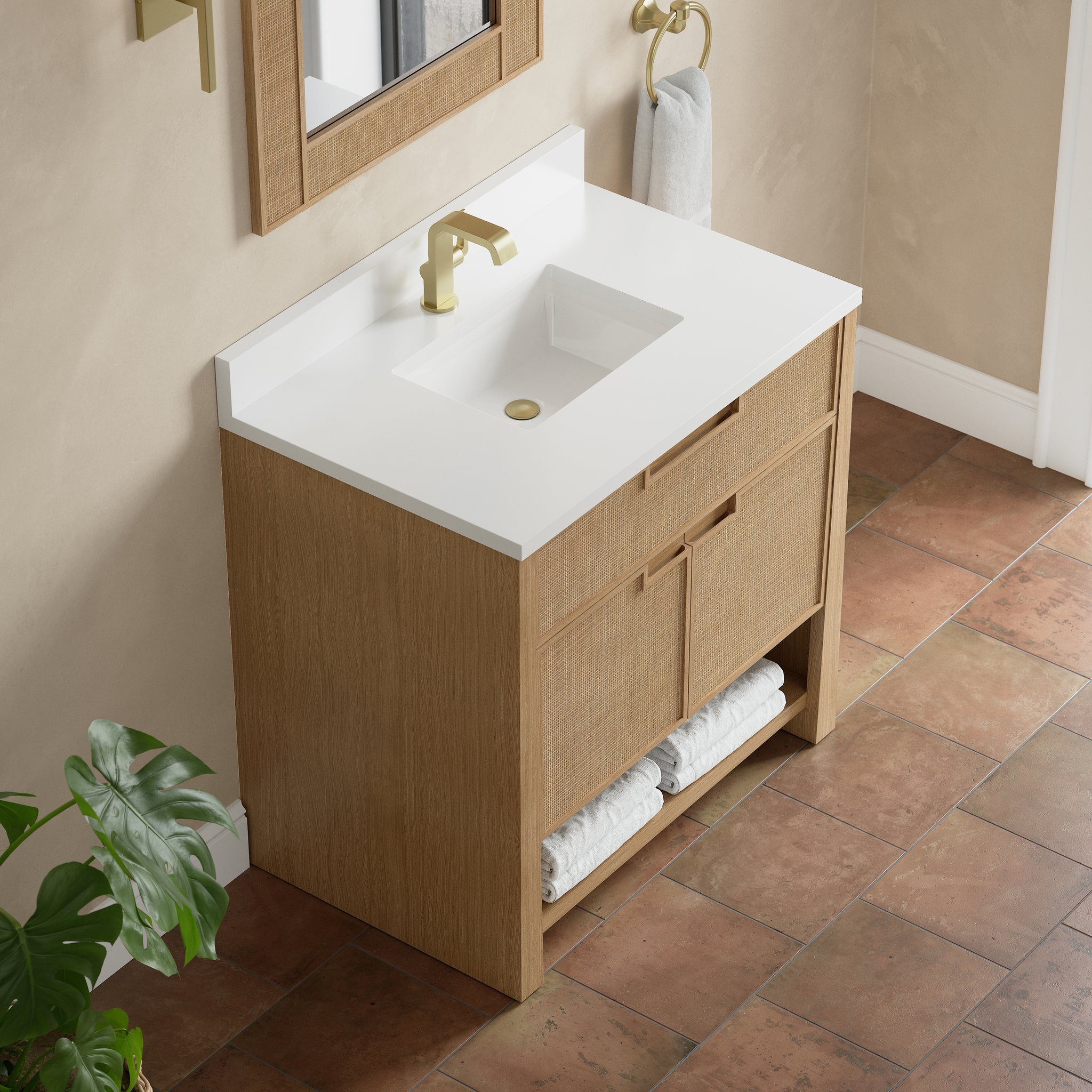 James Martin Solene 36" Single Bathroom Vanity, Seaside Oak, view 40