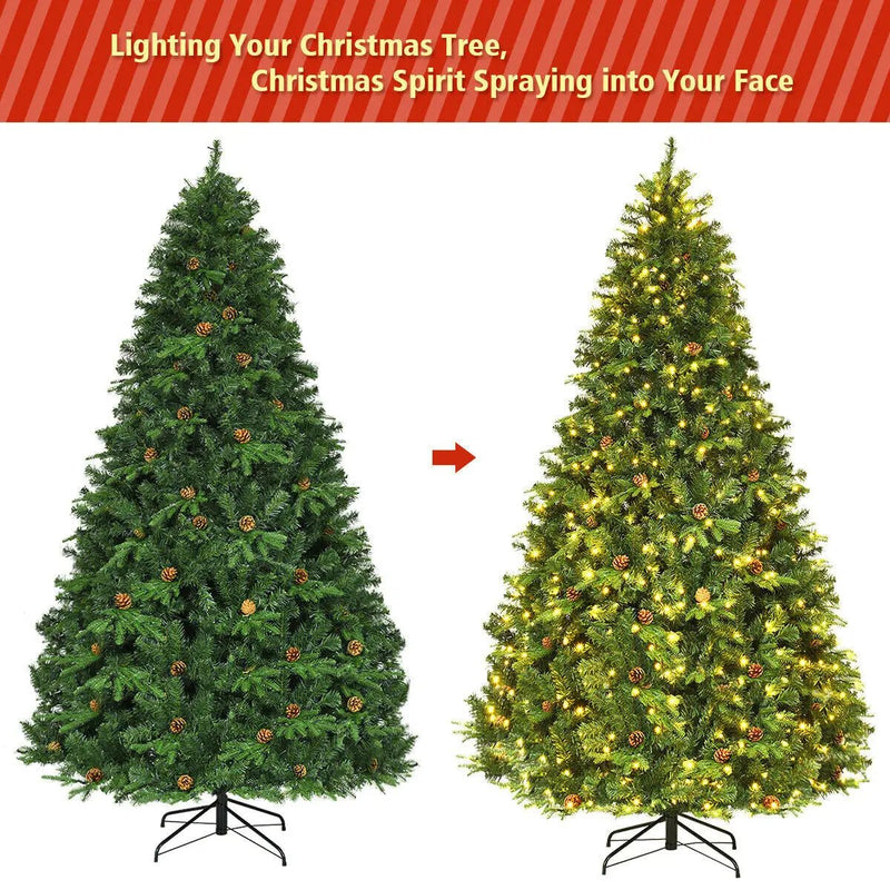 7.5 ft Artificial Christmas Tree with LED Lights and Pine Cones by DirectDeals
