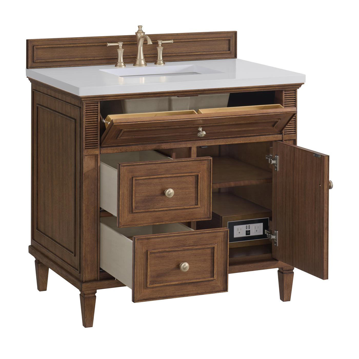 James Martin Lorelai 36" Single Bathroom Vanity, Mid-Century Walnut, view 39