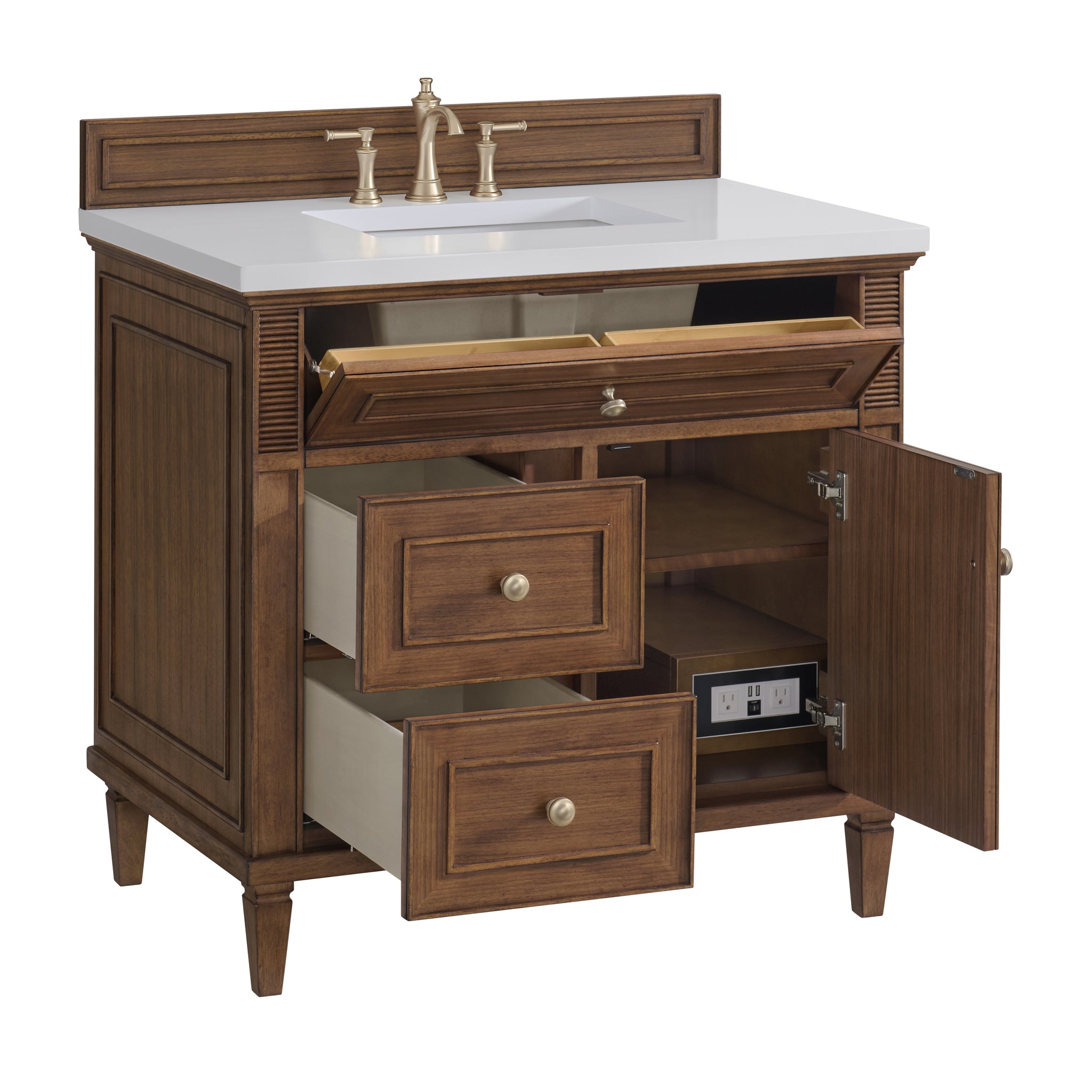 James Martin Lorelai 36" Single Bathroom Vanity, Mid-Century Walnut, view 39
