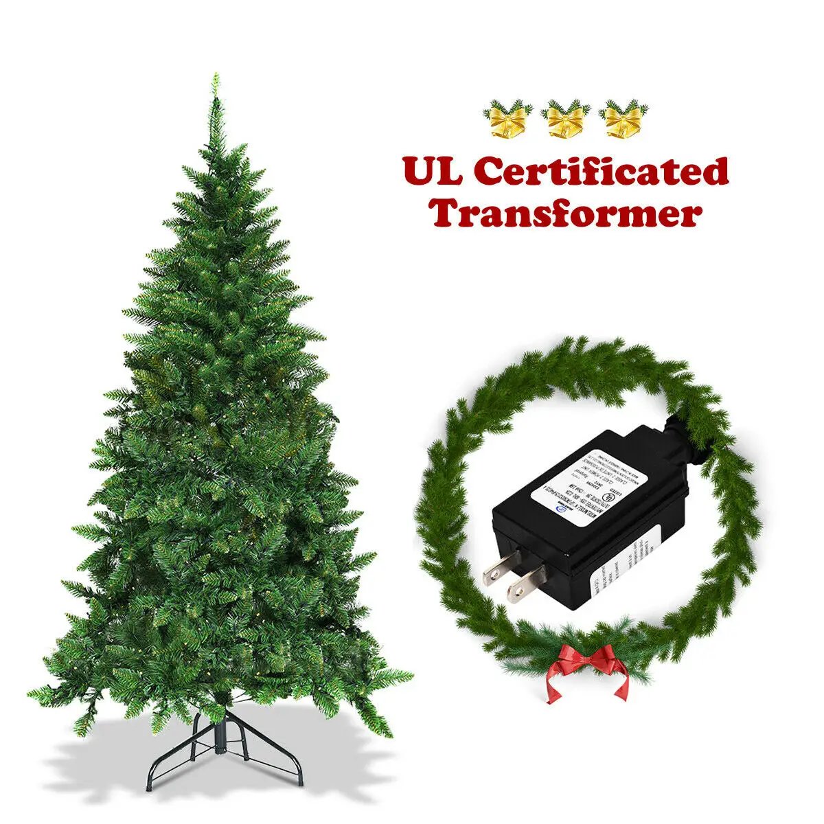 Pre-Lit Artificial Half National Christmas Tree with 8 Flash Modes, photo 4 of 16