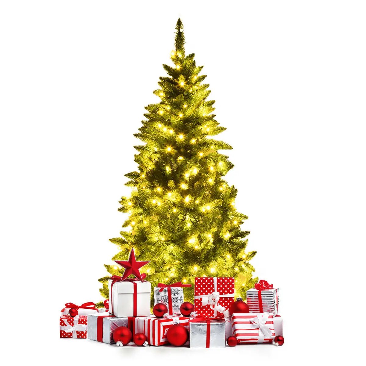 Pre-Lit Artificial Half National Christmas Tree with 8 Flash Modes, photo 10 of 16