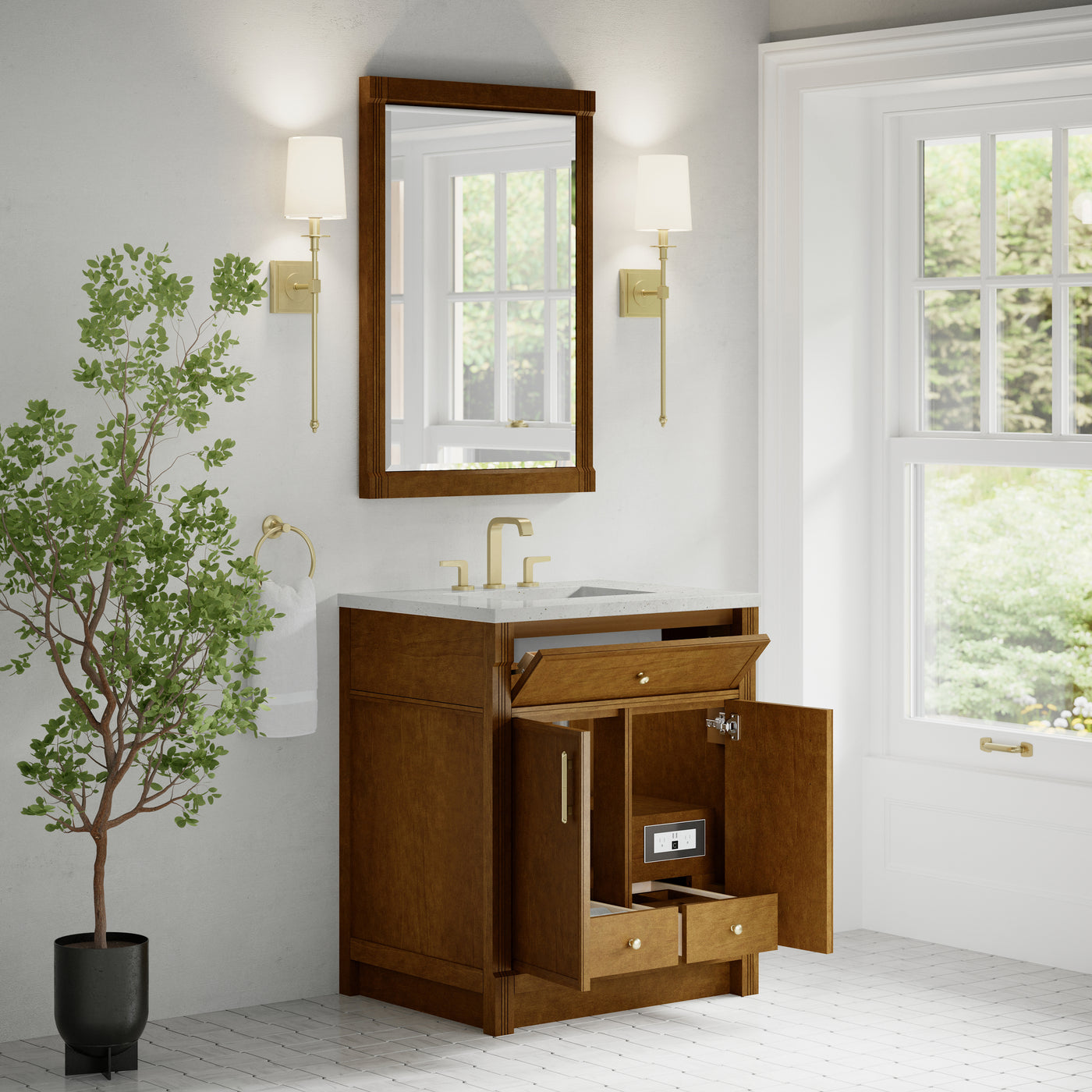James Martin Bellshire 30" Single Bathroom Vanity, Honey Oak, view 26