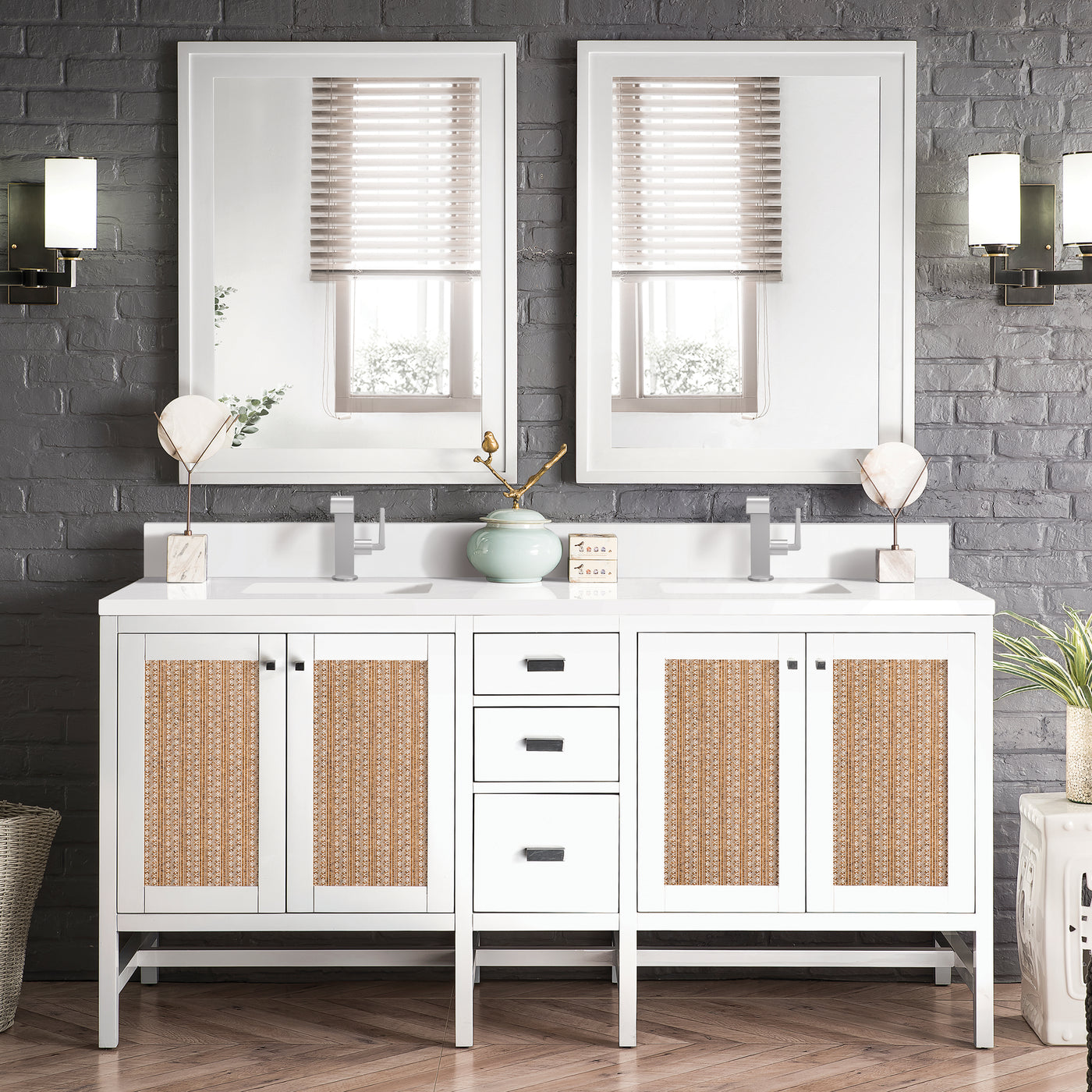 James Martin Addison 72" Double Bathroom Vanity, Glossy White, view 21