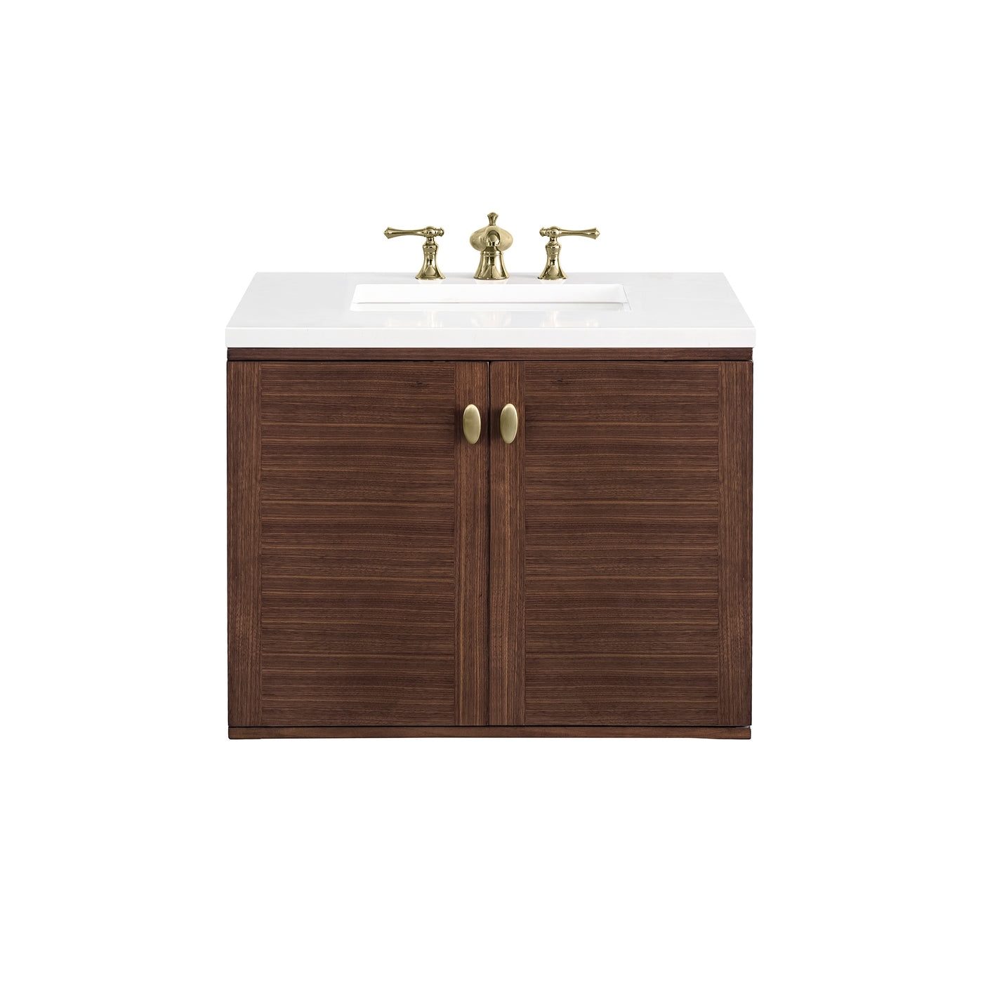 James Martin Amberly 30" Dual Mount Single Bathroom Vanity, Mid-Century Walnut, view 36