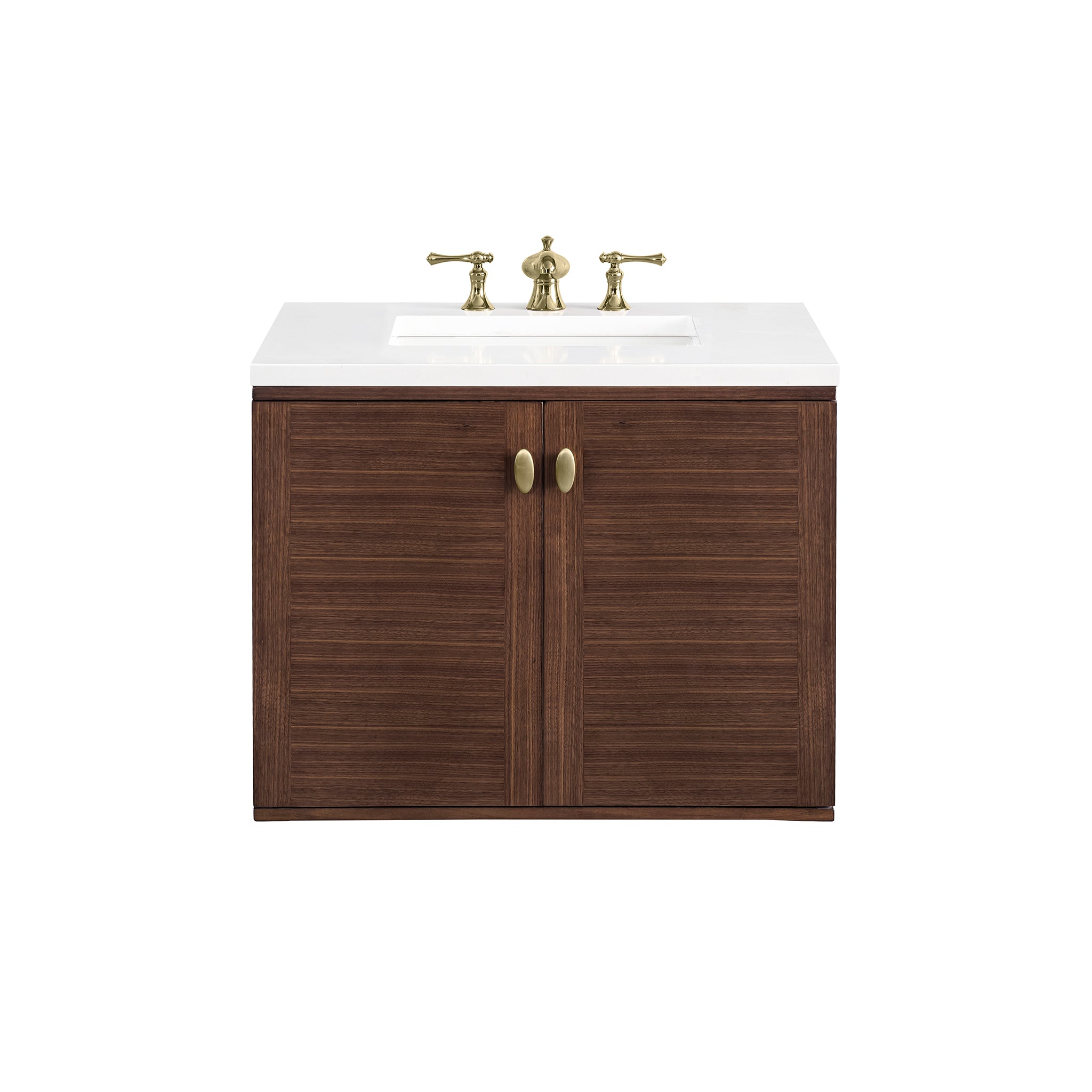 James Martin Amberly 30" Dual Mount Single Bathroom Vanity, Mid-Century Walnut, view 36