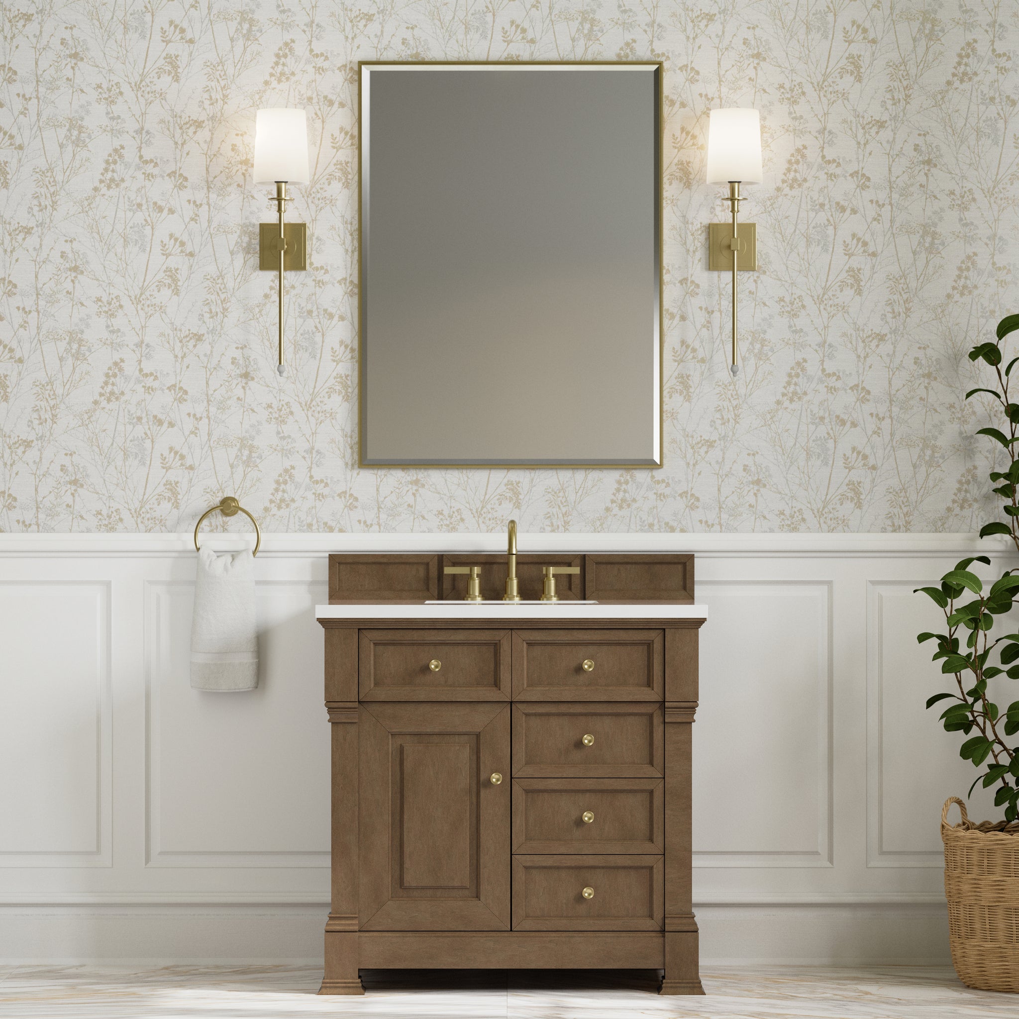 James Martin Brookfield 36" Single Bathroom Vanity, Pecan, view 24