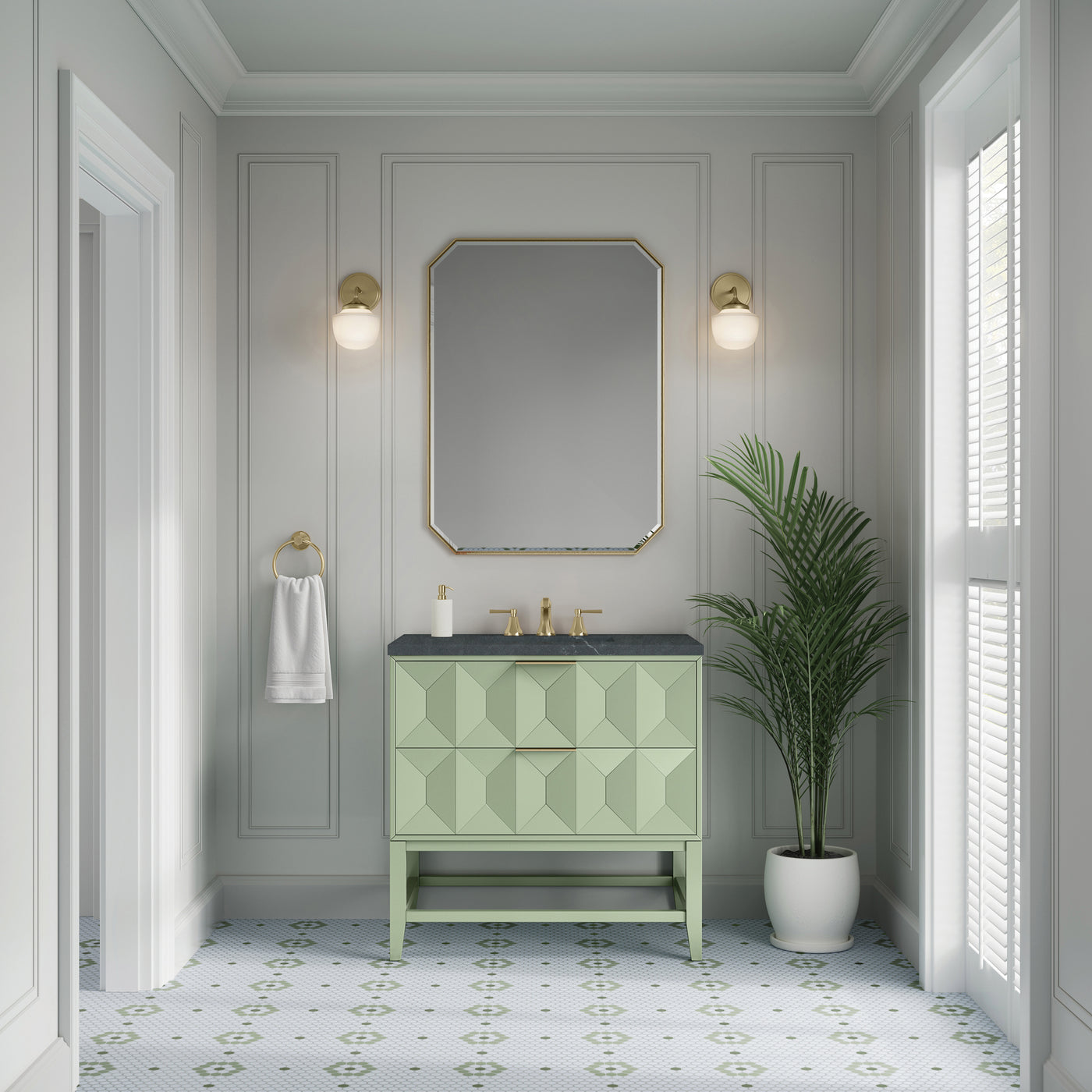 James Martin Emmeline 36" Single Bathroom Vanity, Pistachio, view 39