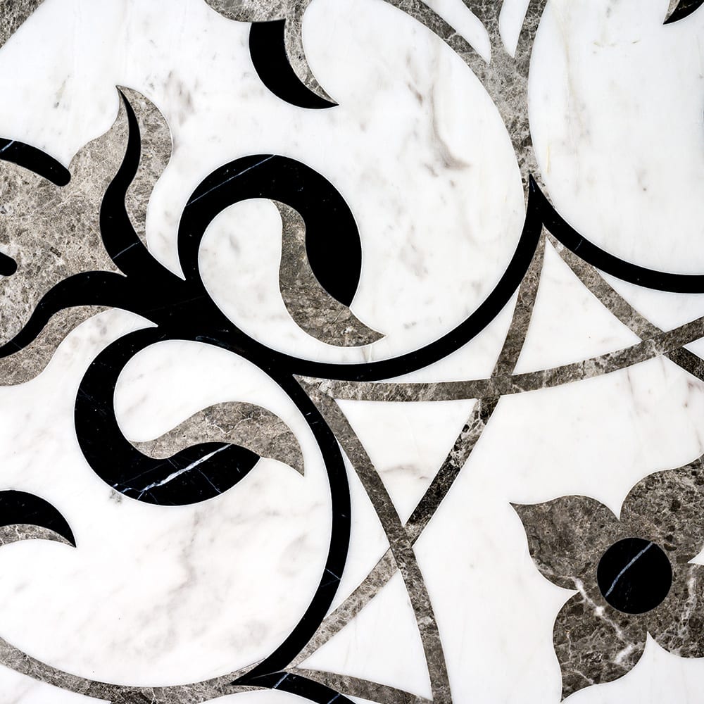 Rafeal Multi Finish Round Marble Medallions 36x36 Marble Multi Finish 36x36 Medallions — 1