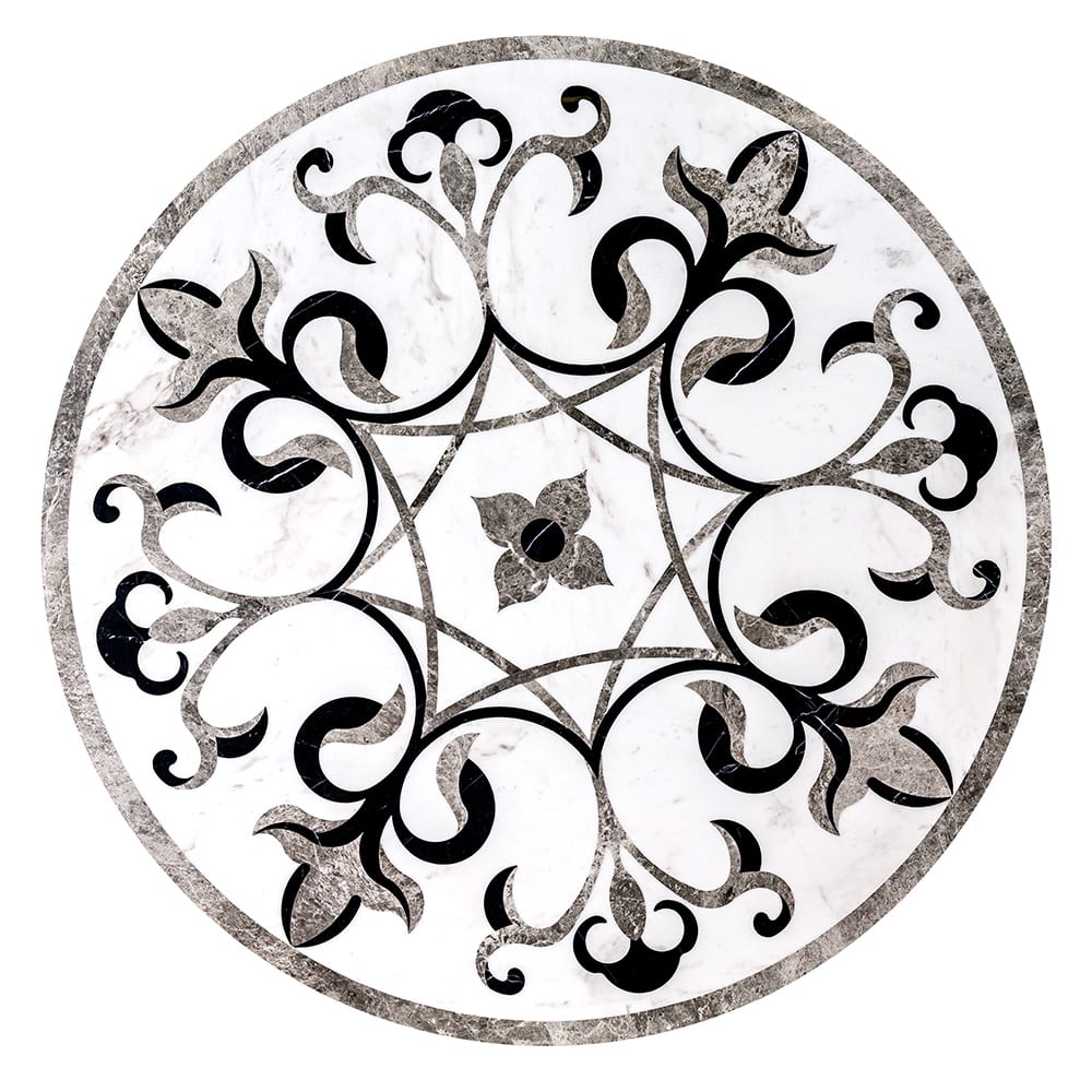 Rafeal Multi Finish Round Marble Medallions 48x48 Marble Multi Finish 48x48 Medallions