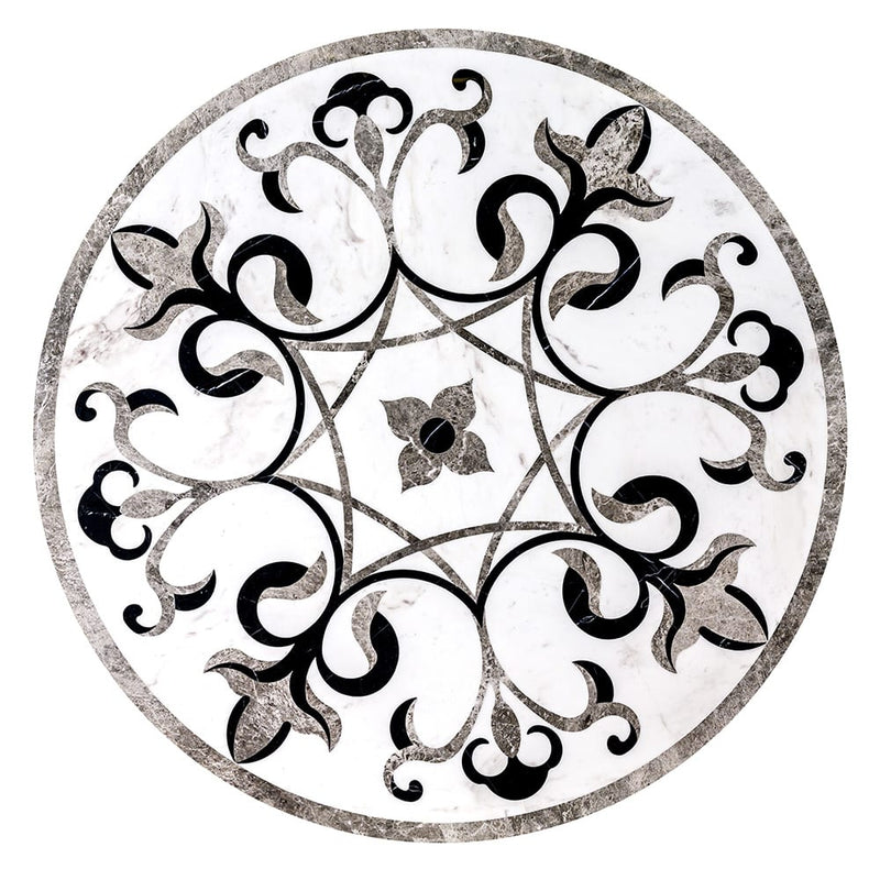 Rafeal Multi Finish Round Marble Medallions 48x48 Marble Multi Finish 48x48 Medallions