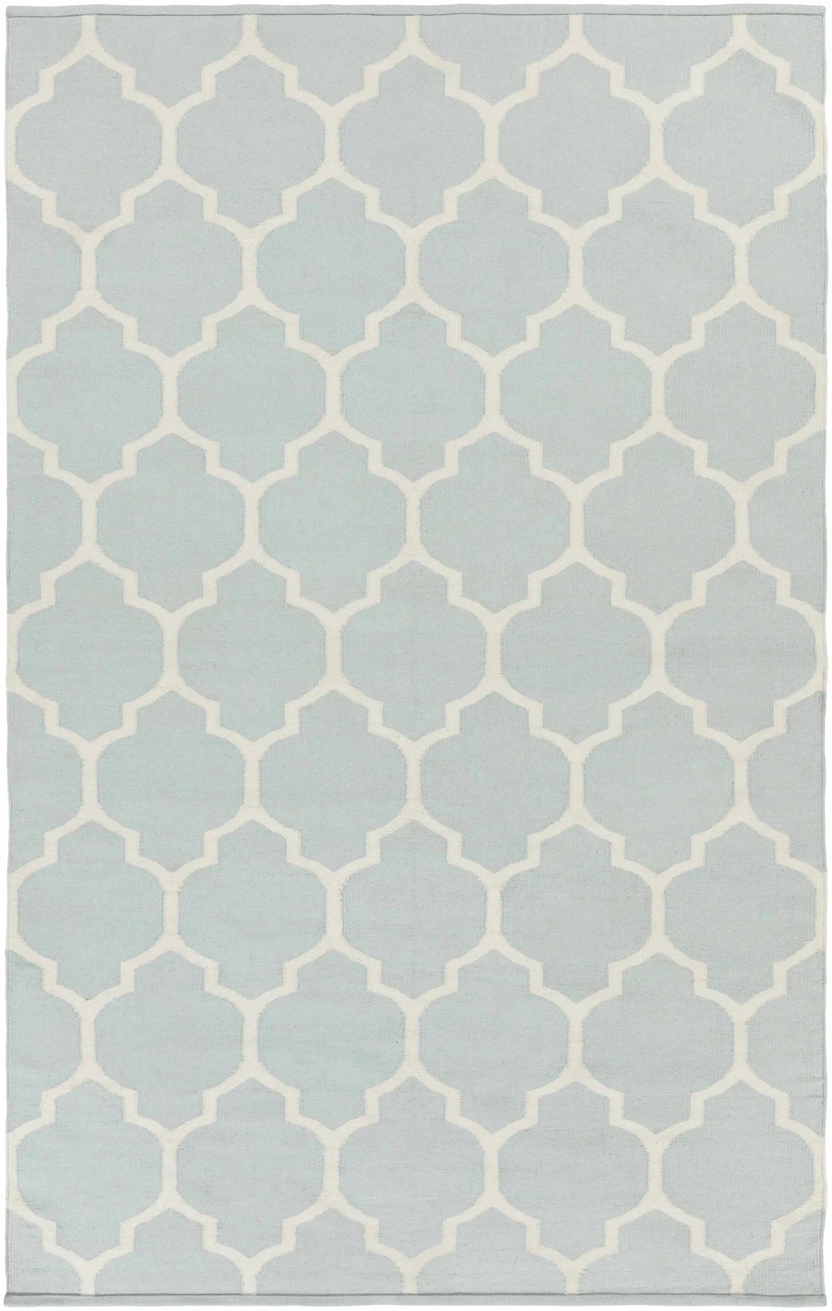 Ragan Ice Blue Trellis Cotton Rug - Clearance