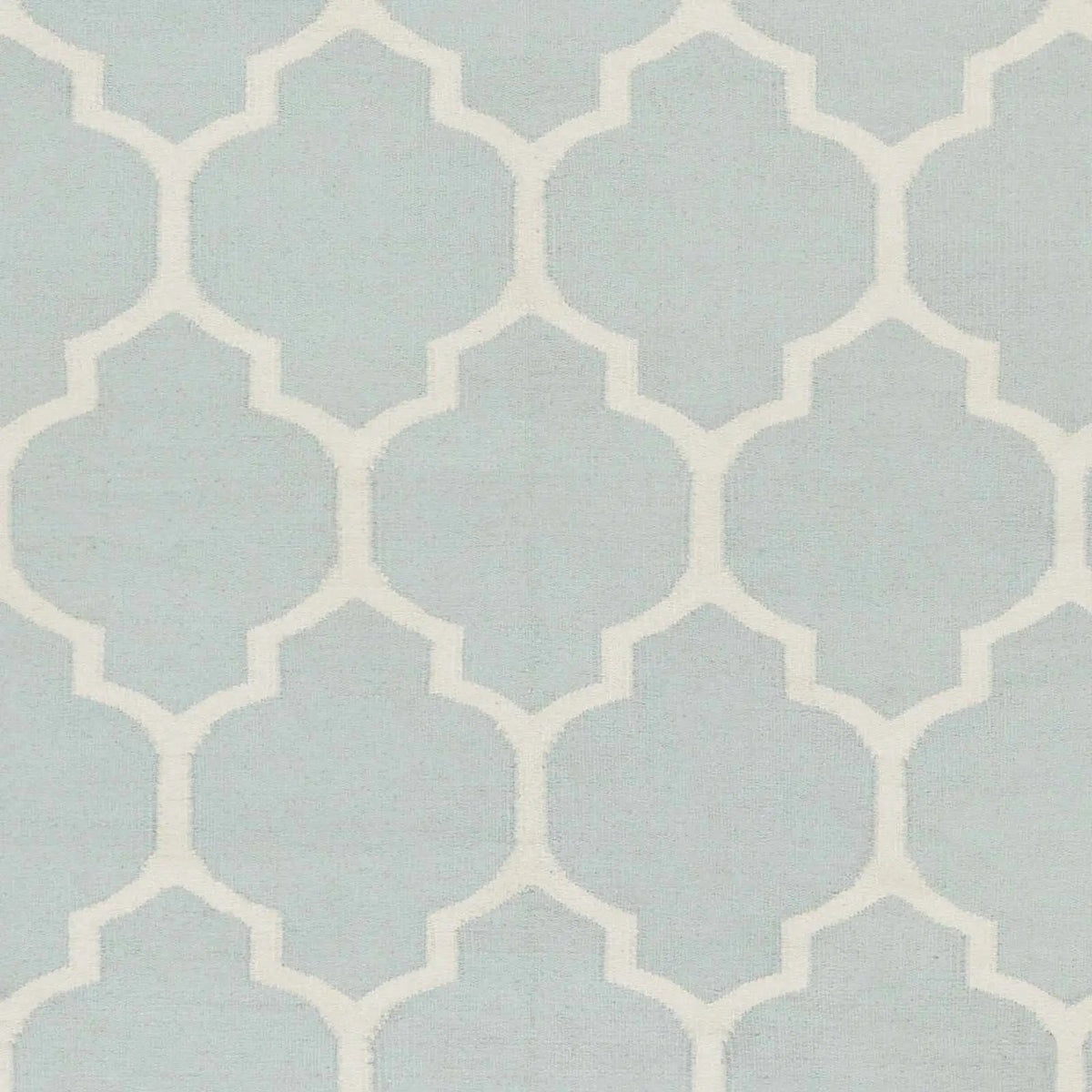 Ragan Ice Blue Trellis Cotton Rug - Clearance, sample swatch