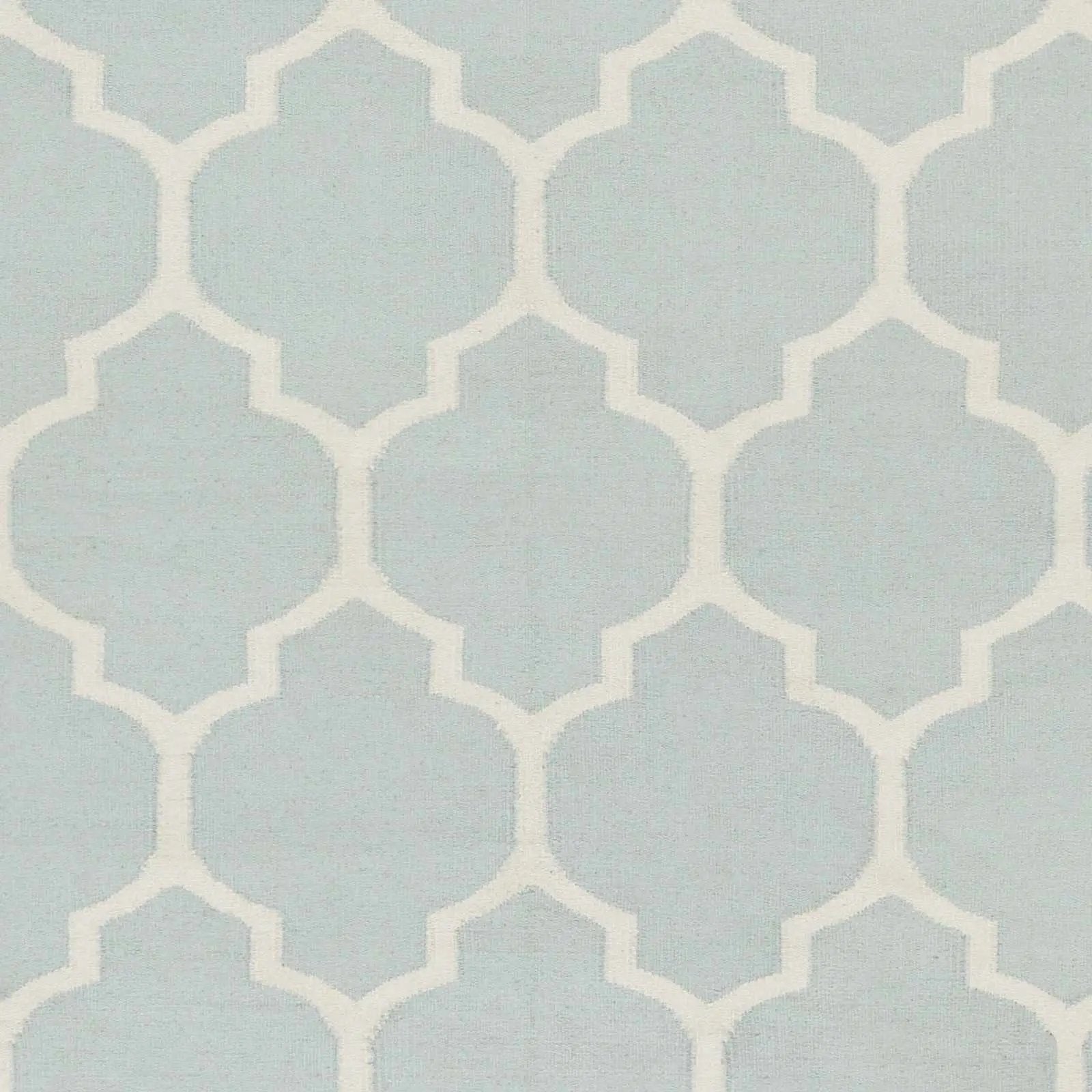 Ragan Ice Blue Trellis Cotton Rug - Clearance by Boutique Rugs