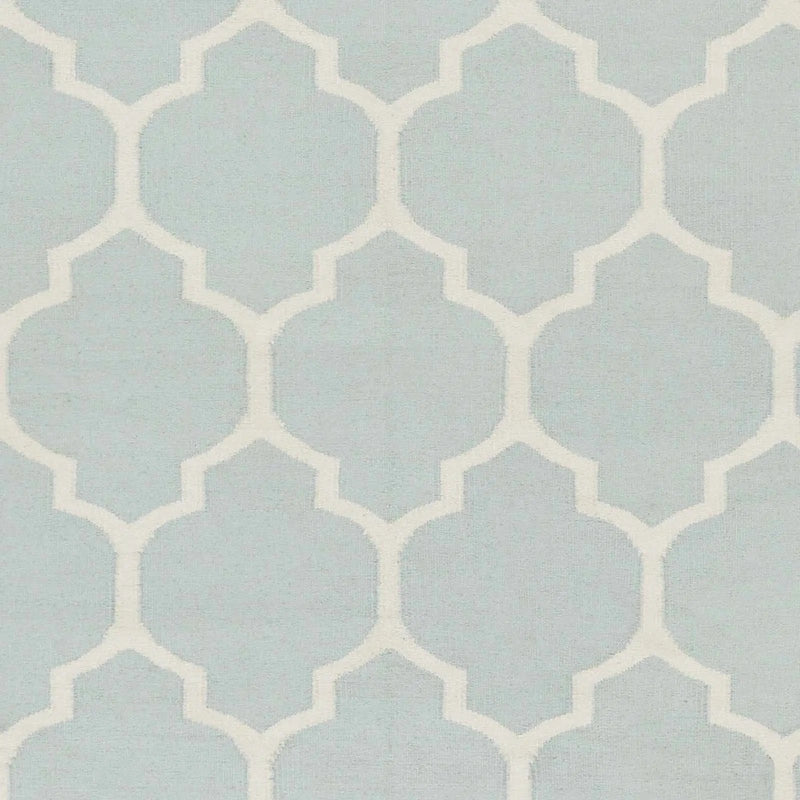 Ragan Ice Blue Trellis Cotton Rug - Clearance by Boutique Rugs