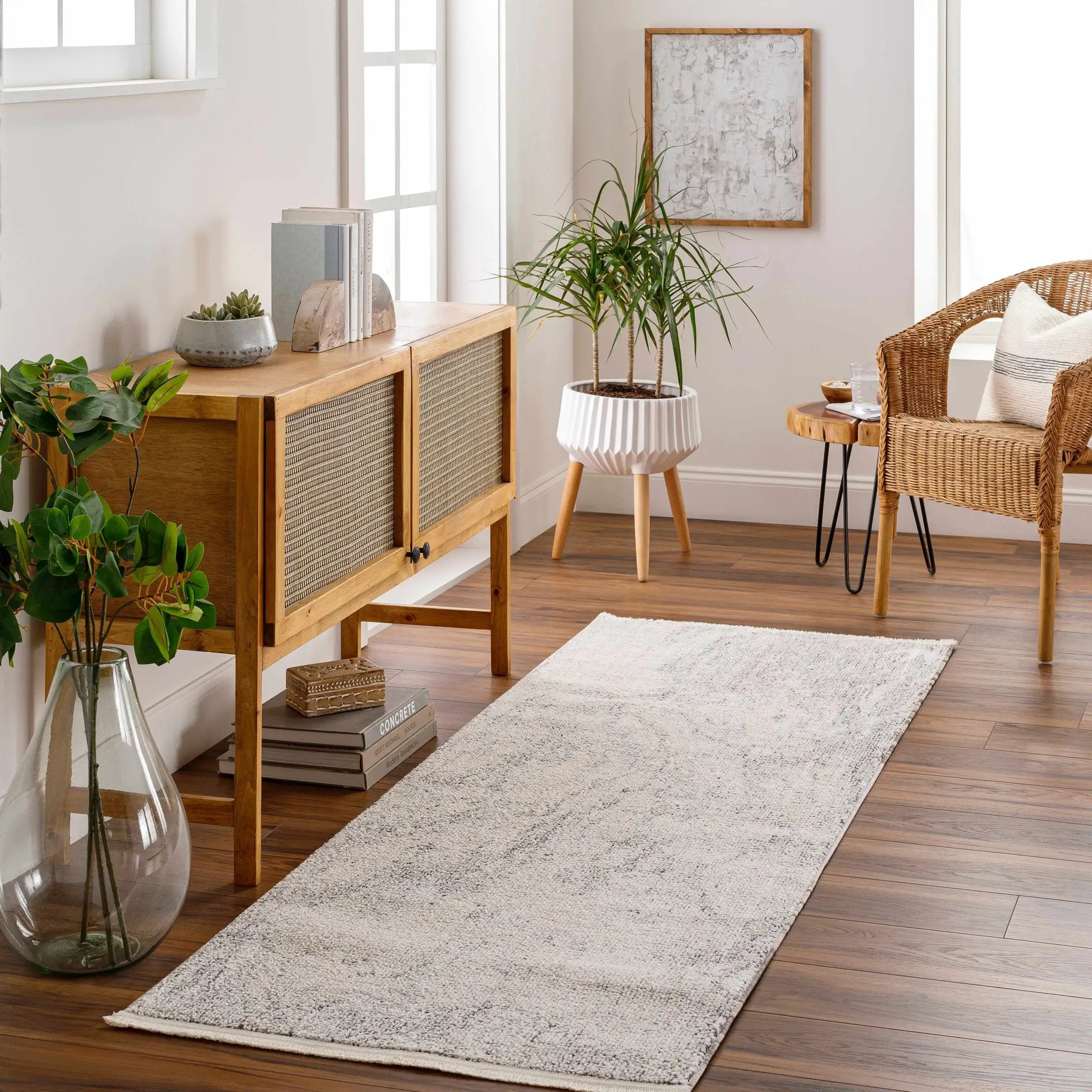 Rahm Ivory Marble Area Rug - Clearance by Boutique Rugs