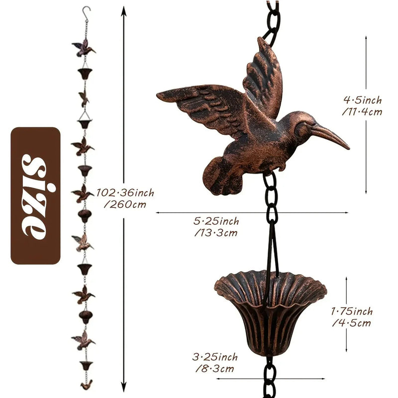 Rain Chain - Cascading Metal 8.53ft by House Of Avana