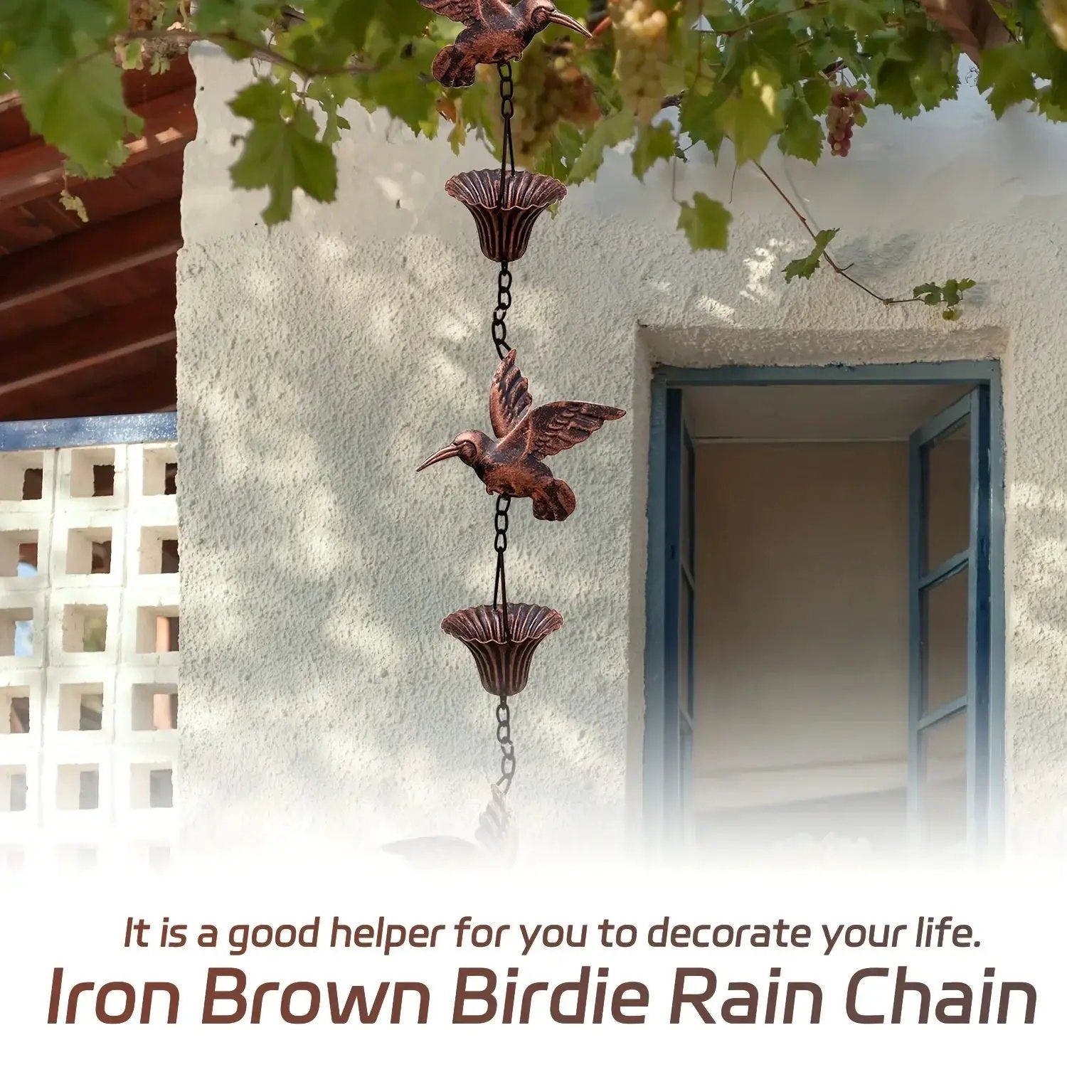 Rain Chain - Cascading Metal 8.53ft by House Of Avana
