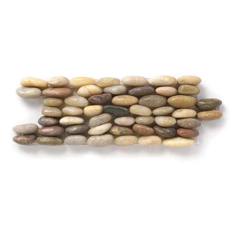 Rainbow Polished Pebble Mosaics 4x12 Pebble Polished 4x12 Mosaics