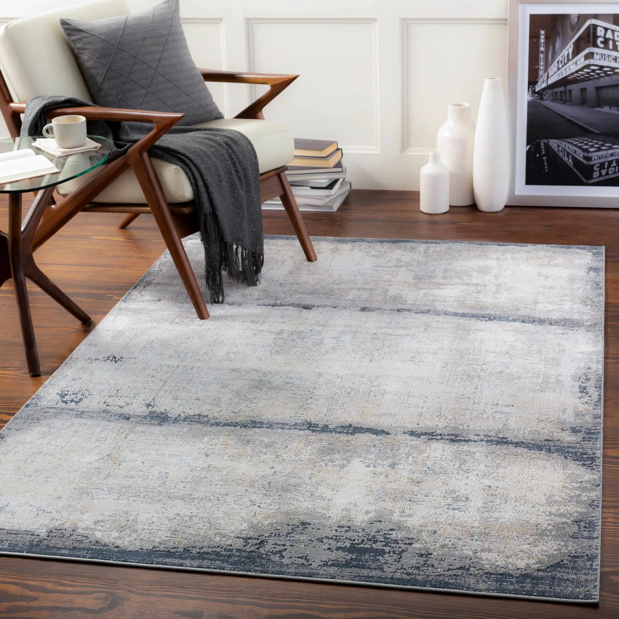 Rainworth Modern Slate Luxe Rug - Clearance by Boutique Rugs