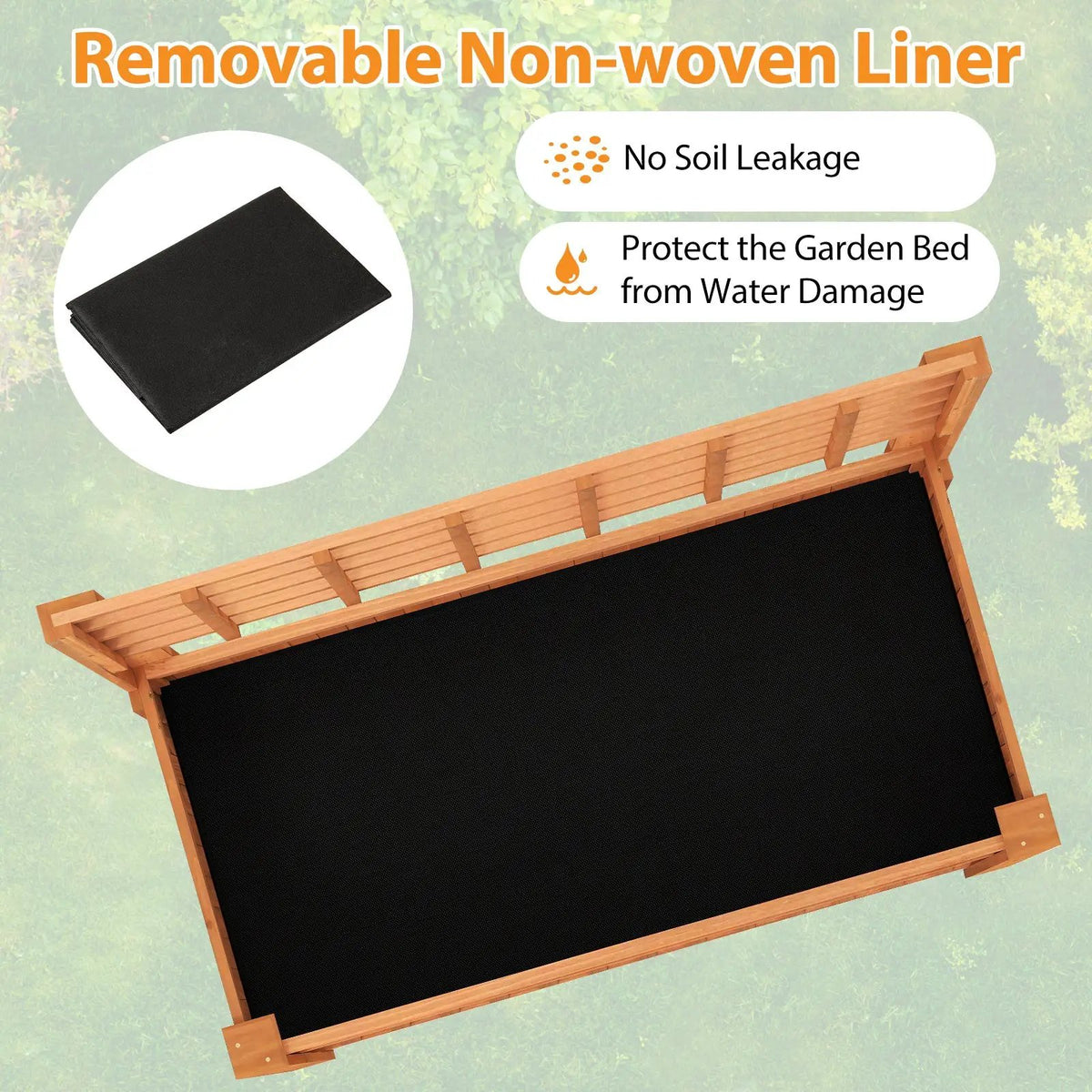 Raised Garden Bed with Trellis Wooden Elevated Planter Box with Legs, photo 5 of 9