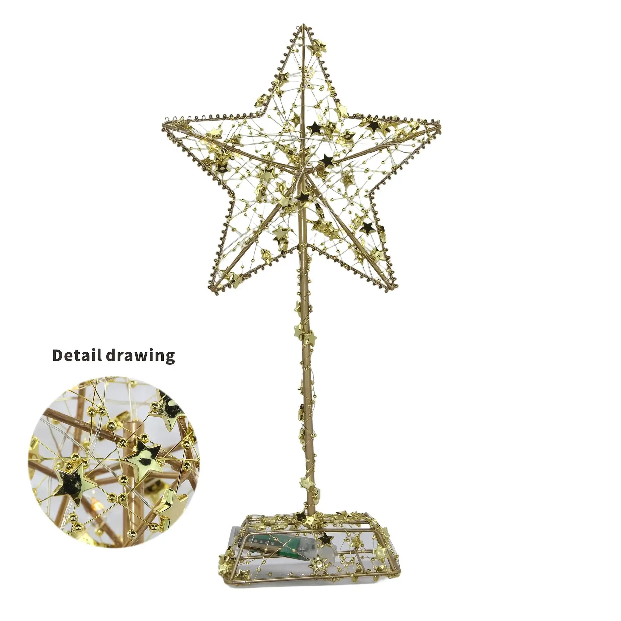 Ramadan Decoration - Star-Studded Metal with LED Lights by House Of Avana