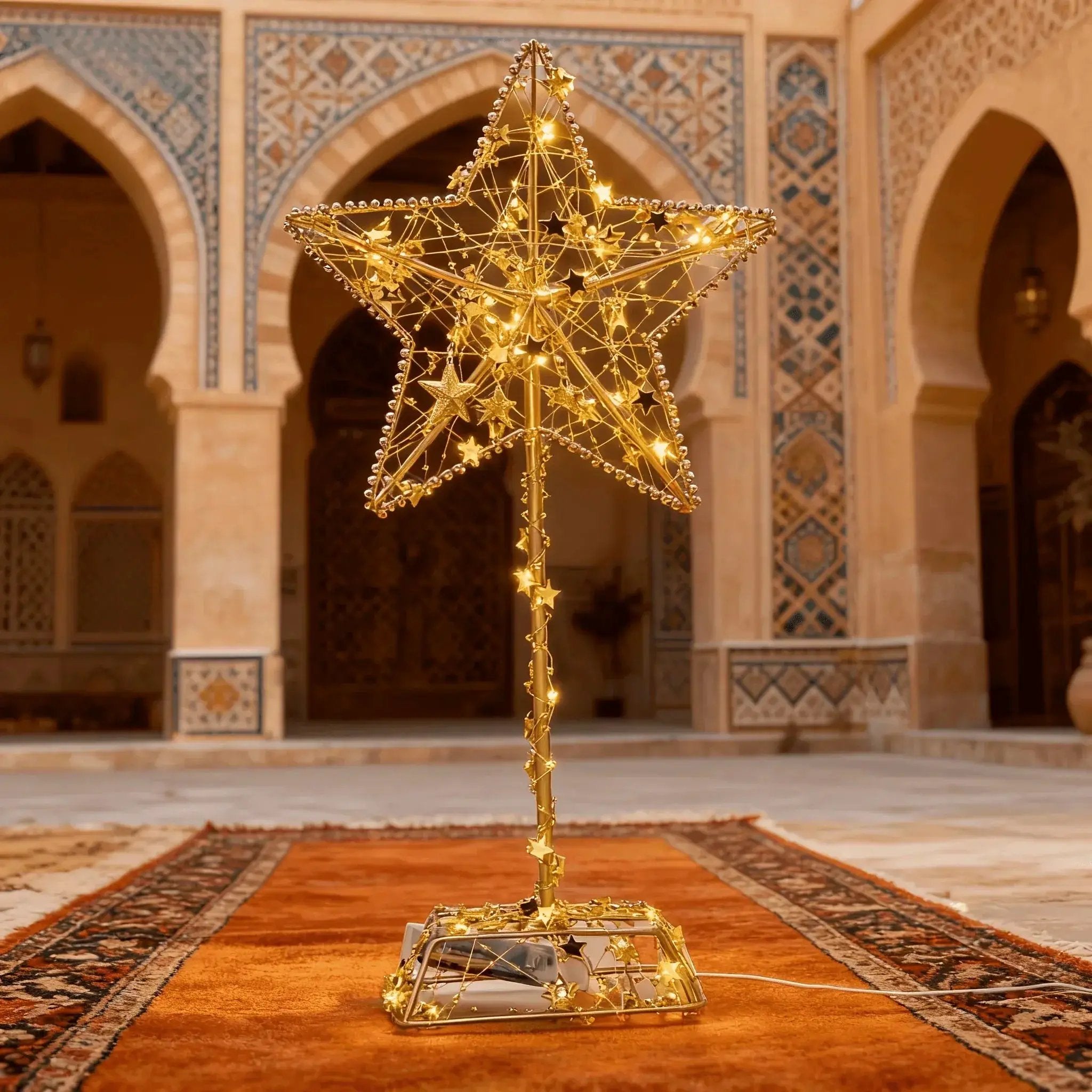 Ramadan Decoration - Star-Studded Metal with LED Lights by House Of Avana